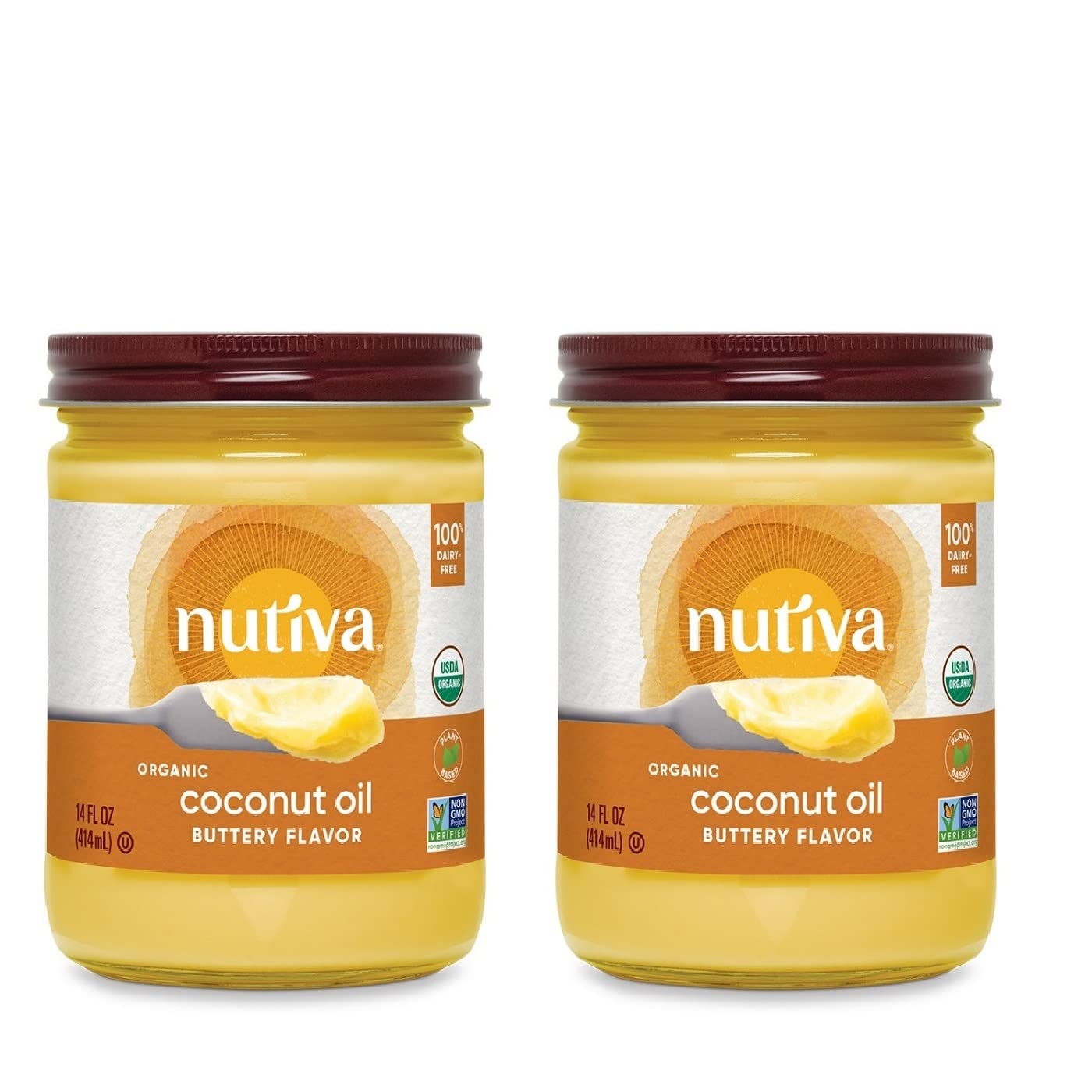 Nutiva Coconut Oil for Cooking and Baking - Butter Flavor Perfect for Making Movie Theater Popcorn, Baked Goods, Bread - Non-Dairy Alternative for Keto, Vegan, and Paleo Diets - 29floz
