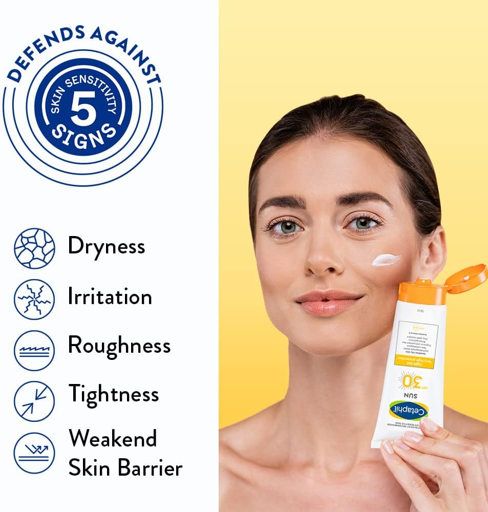 Cetaphil Sun Spf 30 Sunscreen Gel, White, Hydrate & Nourish With Chemical Free Sun Protection,100 ml