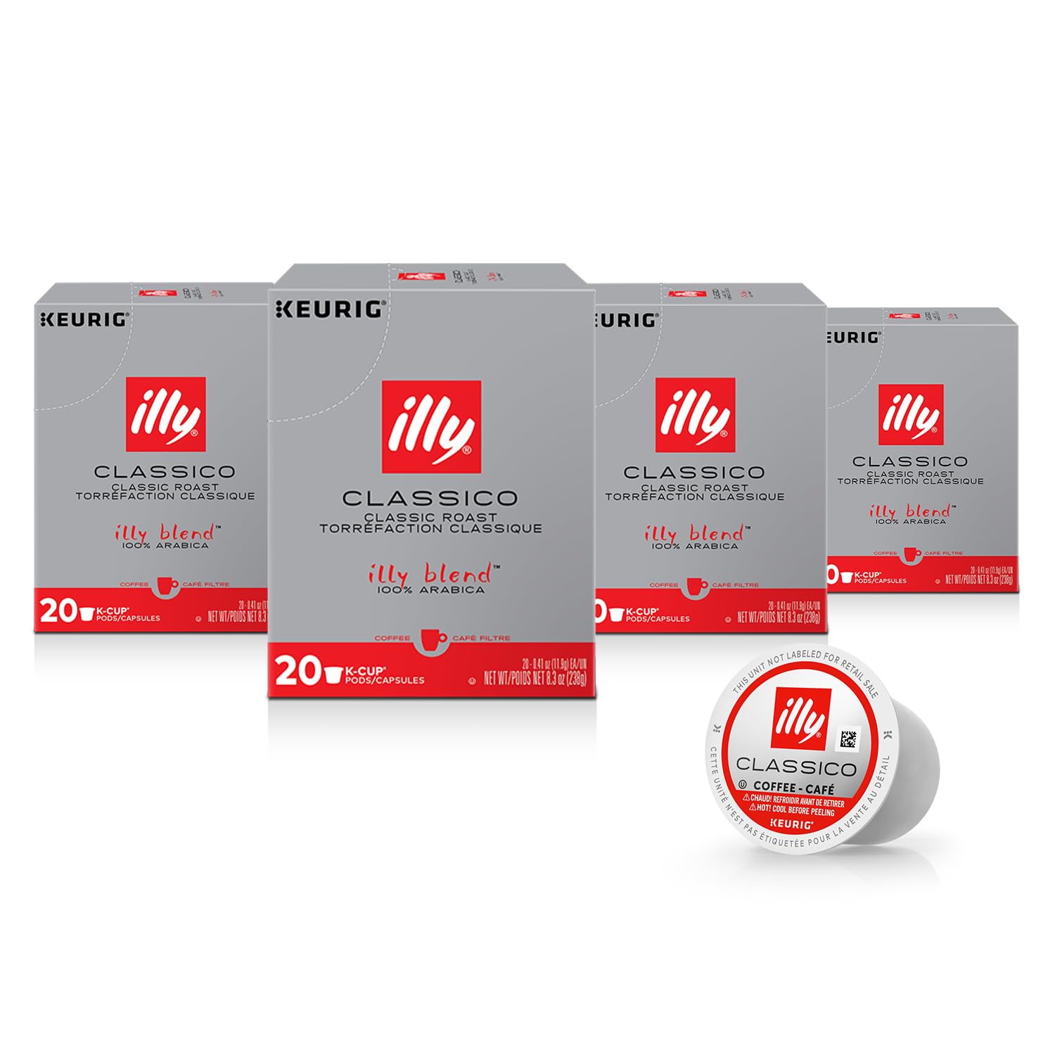 Illy Coffee K Cups - Pods For Keurig Machines – Classico Roast - Caramel, Orange Blossom & Jasmine - Mild, Flavorful & Balanced Flavor - No Preservatives – 32 Count