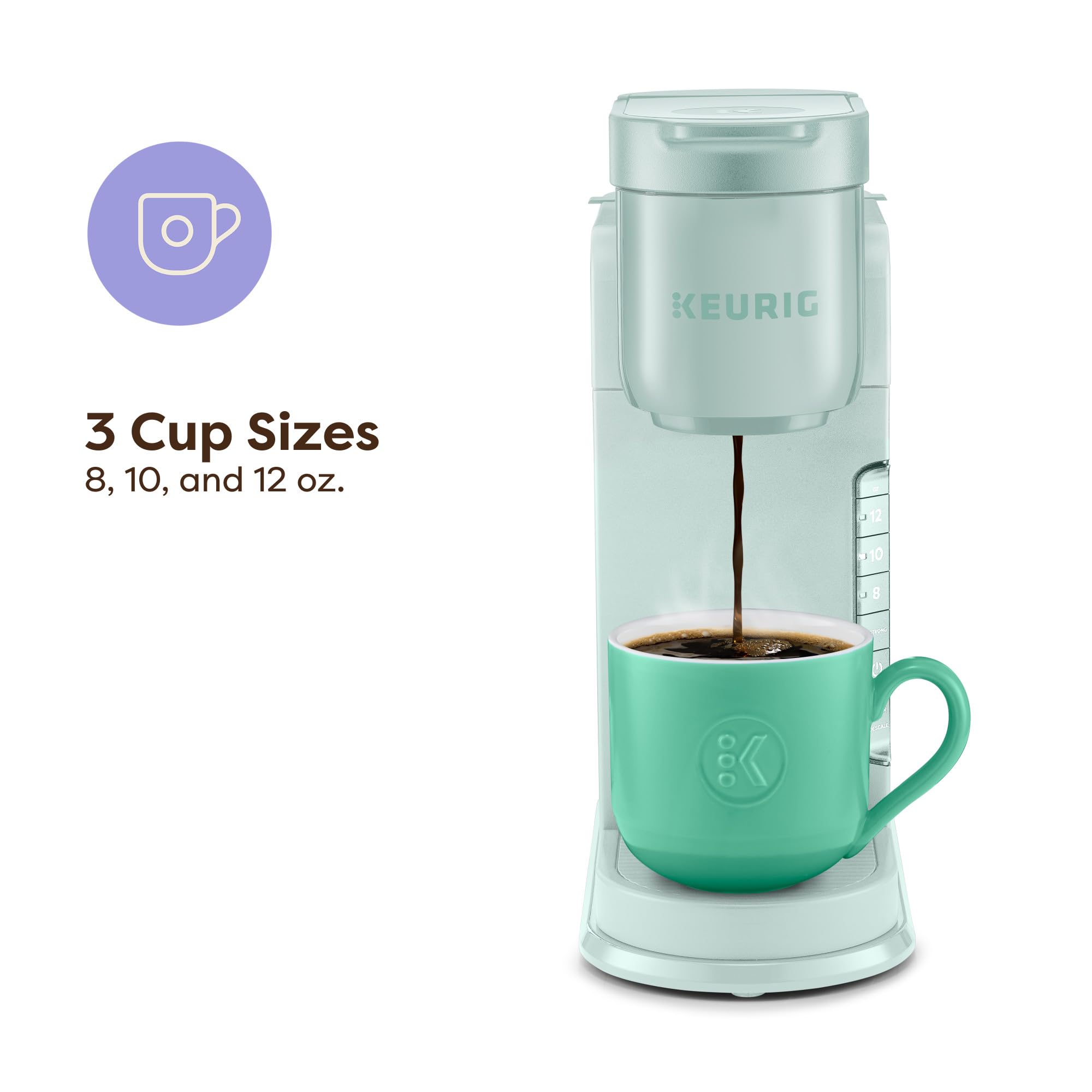 Keurig K-Express Single Serve K-Cup Pod Coffee Maker, 3 Brew Sizes, Strong Button Feature, 42oz Removable Reservoir, Warm Stone
