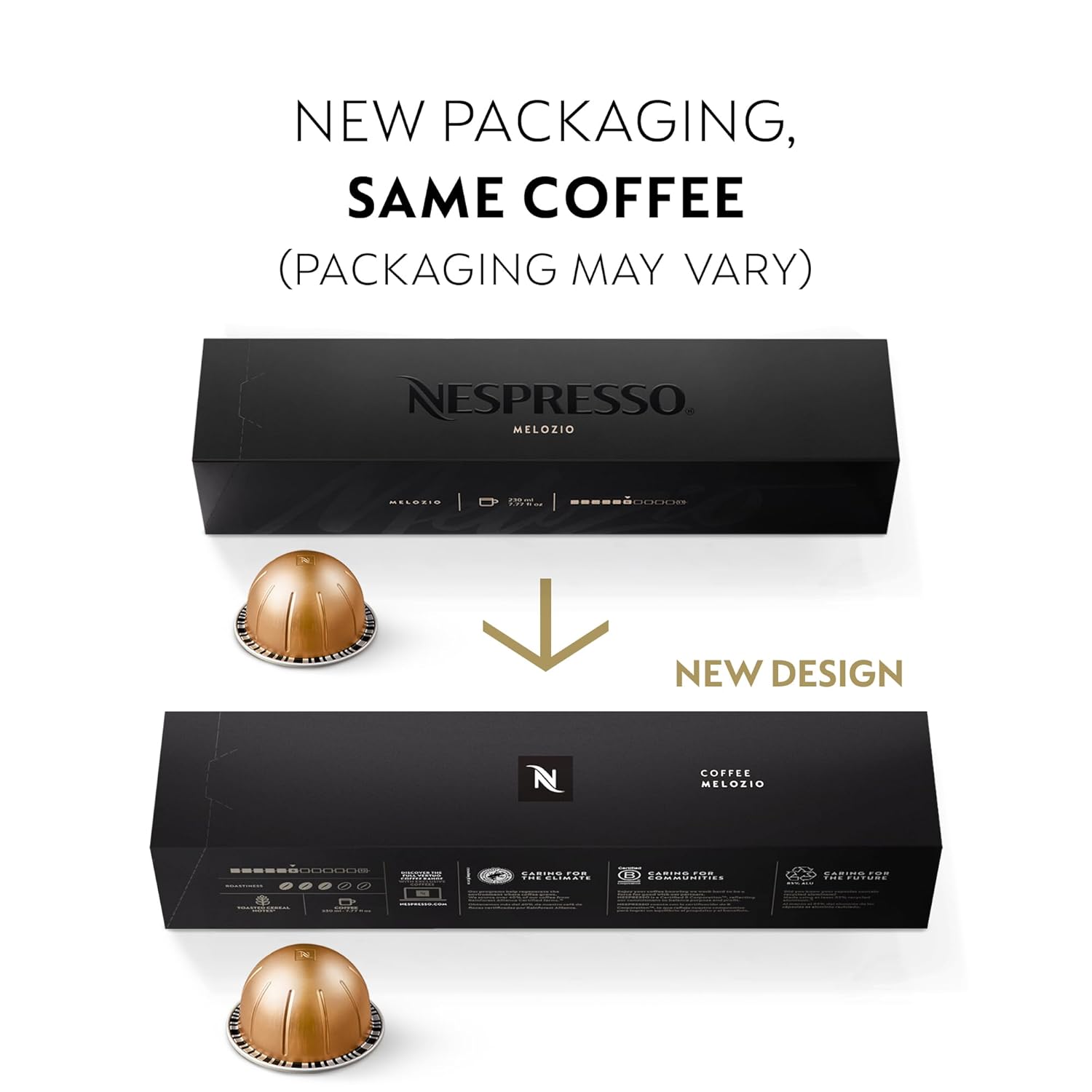 Nespresso Capsules Vertuo, Melozio, Medium Roast Coffee, 30 Count Coffee Pods