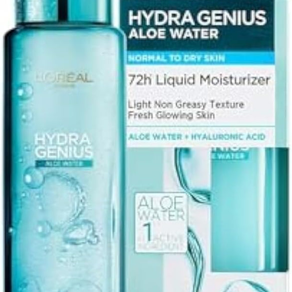 L’Oréal Paris Hydra Genius Aloe Water and Hyaluronic Acid 72H Liquid Moisturizer, 70 ml