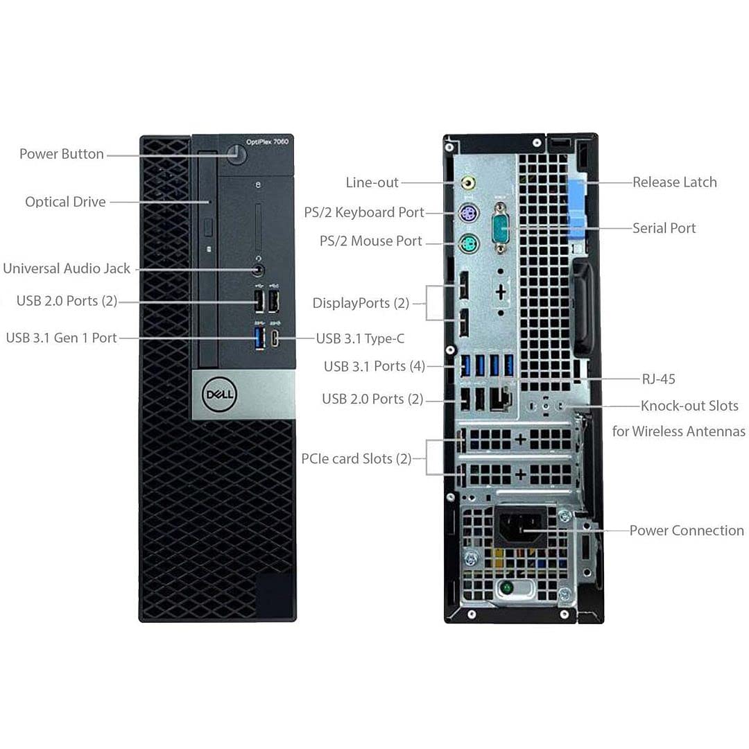 DELL Optiplex 7060 SFF Desktop Computer PC | Intel 8th Gen i7-8700 (6 Core) | 32GB DDR4 Ram 512GB NVMe M.2 SSD | Built-in WiFi & Bluetooth | Windows 11 Pro | Wireless Keyboard & Mouse(Renewed)