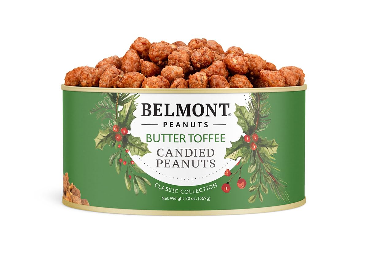 Belmont Peanuts Gourmet Sea-Salted Virginia Peanuts, 20 oz (1 Pack) – Only 3 Simple Ingredients, No Preservatives, 7g Protein – A Premium, Salty, Crunchy, Hand Seasoned Snack