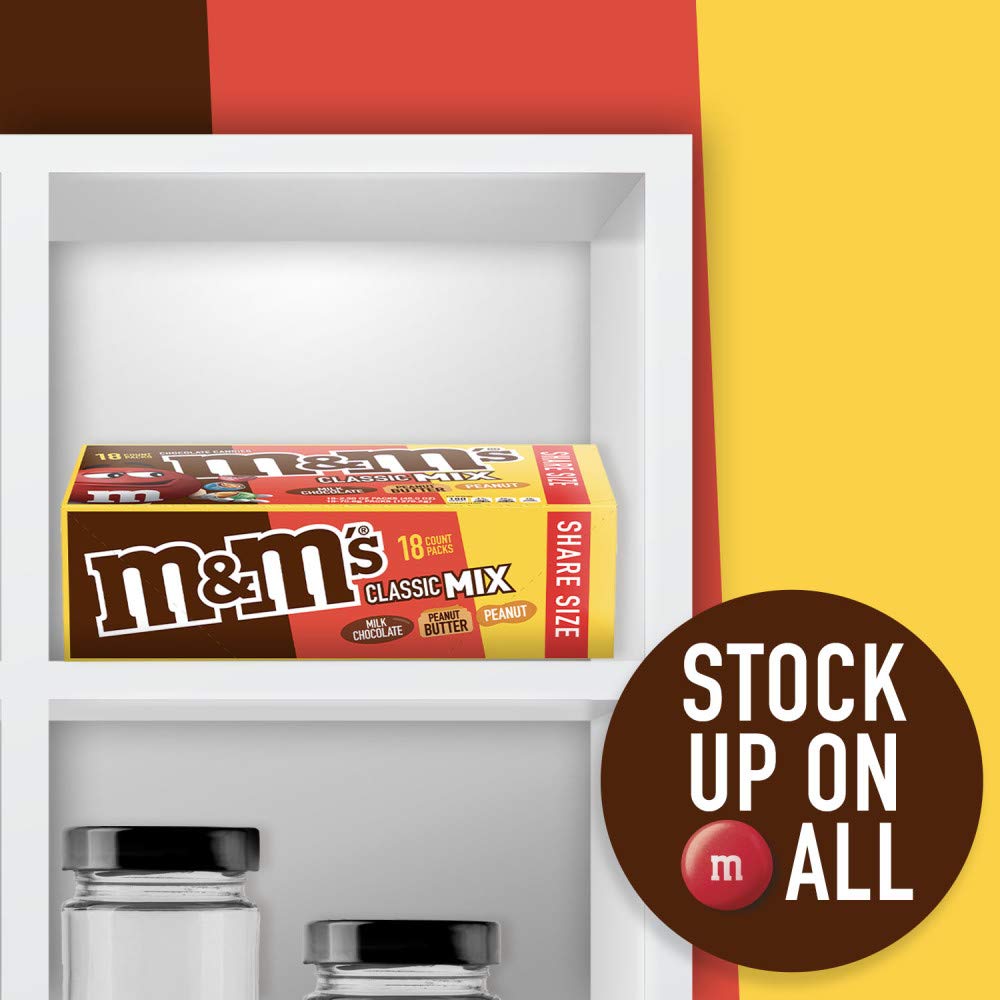 M&M'S Peanut Chocolate Candy, Full Size 1.74 oz Bag, Pack of 48 Bulk Candy Chocolate