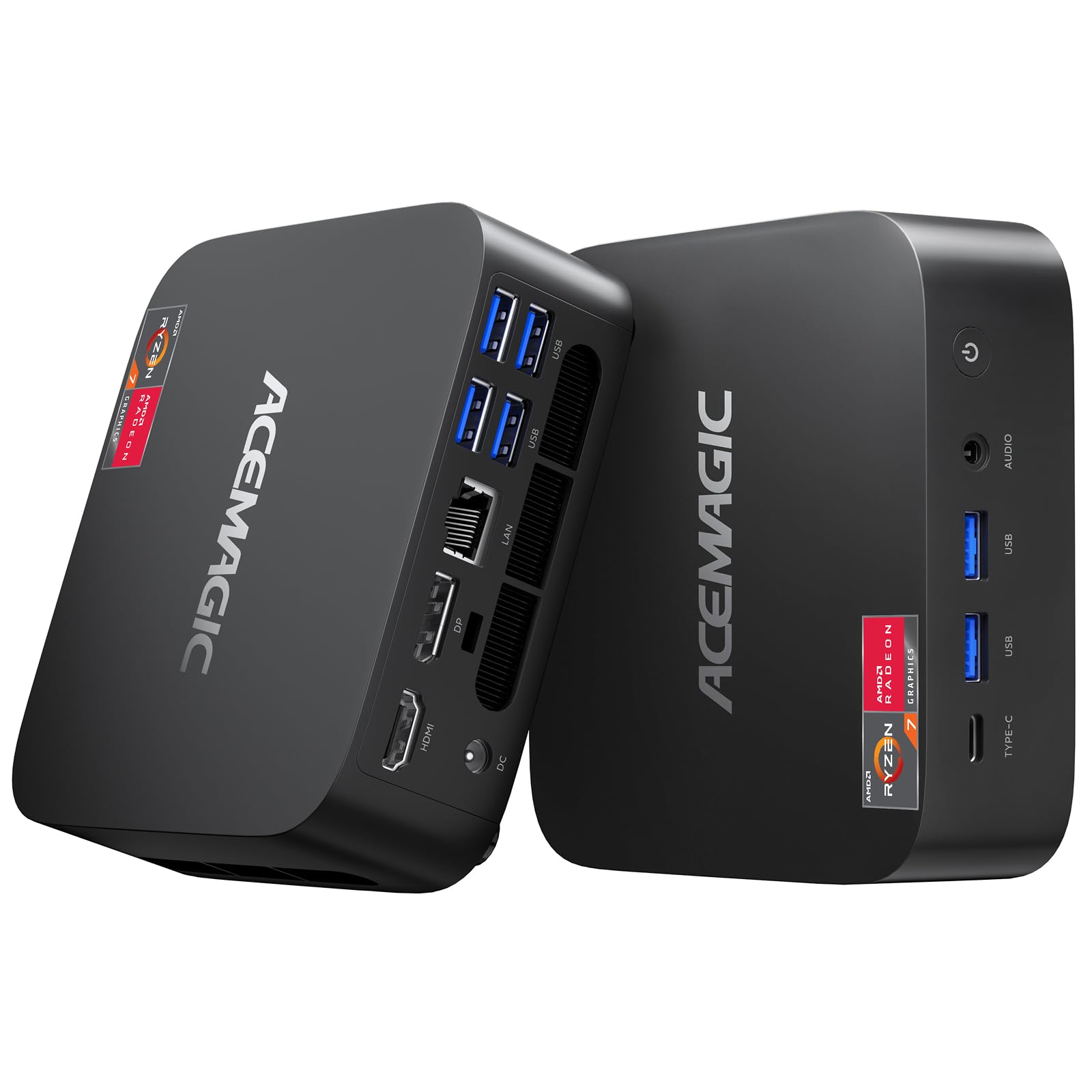 ACEMAGICIAN Matrix Mini M1 Mini PC, Ryzen 7 7735HS, 24GB LPDDR5 512GB NVMe SSD Computers(up to 4.75Ghz), Windows 11 Pro Micro Desktop 4K Triple Display Office(Upgraded 7730U/7430U/5800H)