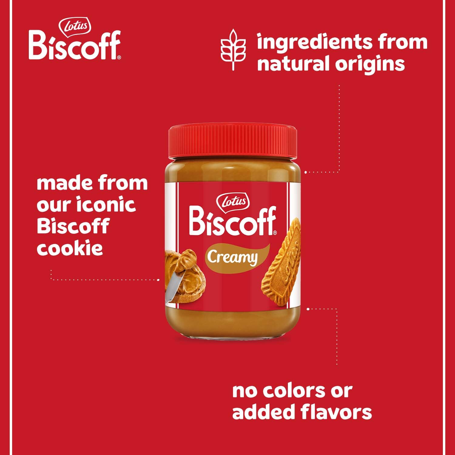 Lotus Biscoff Cookie Butter Spread, Creamy, non GMO + Vegan, 25.4oz
