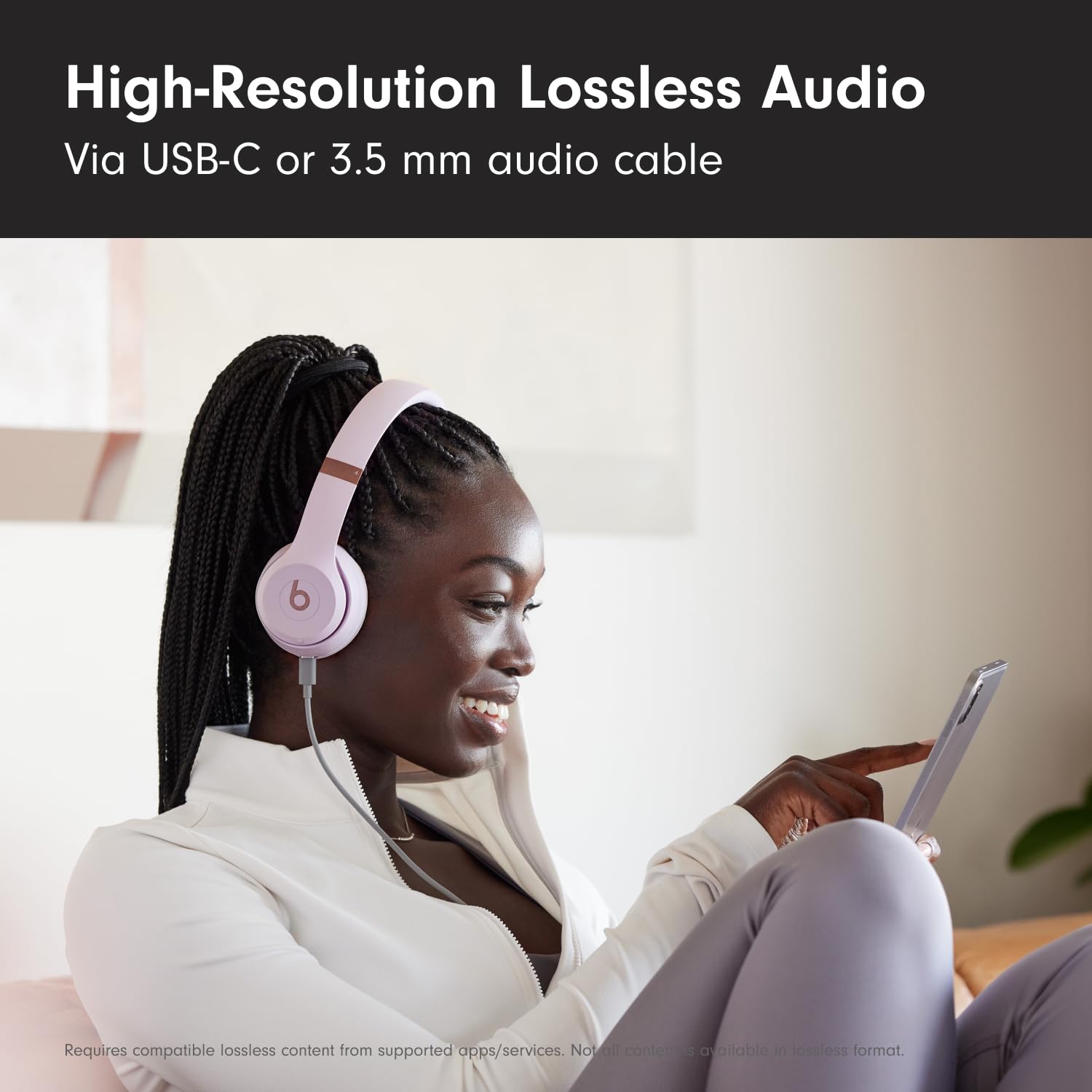 Beats Solo 4 - Wireless On-Ear Bluetooth Headphones, Up to 50-Hour Battery Life, Ultra-Lightweight Comfort, Powerful and Balanced Sound, Apple & Android Compatible - Matte Black