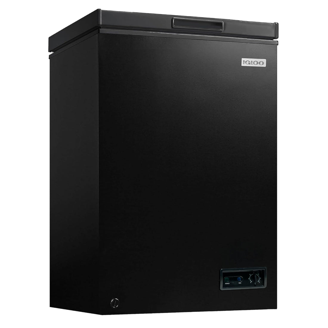 Igloo 3.5 Cu Ft. Upright Deep Freezer Chest- Deep Freezer with Quick Freezing System & Adjustable Thermostat- Low Noise Freezer with Removable Basket & LED Lights for Homes, Garages & Basements- Black