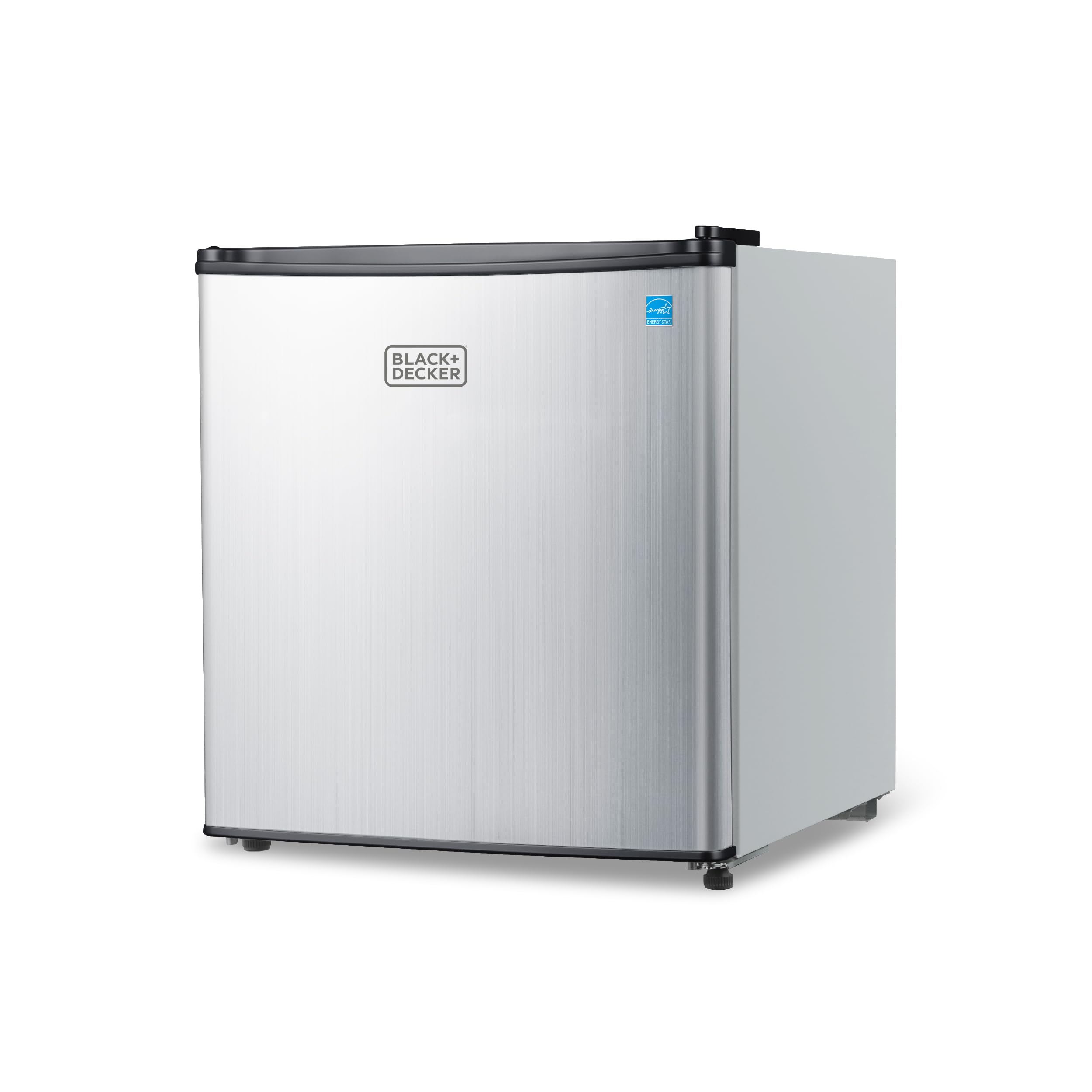 BLACK+DECKER 1.7 Cu. Ft. Compact Refrigerator, ENERGY STAR Certified, Single Door Mini Fridge with Chiller Compartment, Personal Fridge for Home or Dorm Room, R600a Refrigerant, BCRK17W, White