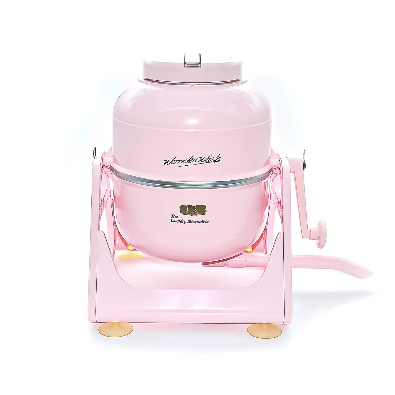 WonderWash Portable Washing Machine for Apartment & Tiny Spaces - Manual Hand Clothes Washer with Retro Design - Clean Laundry Anywhere with Our Countertop, Non-Electric, Small Washer (Transparent)