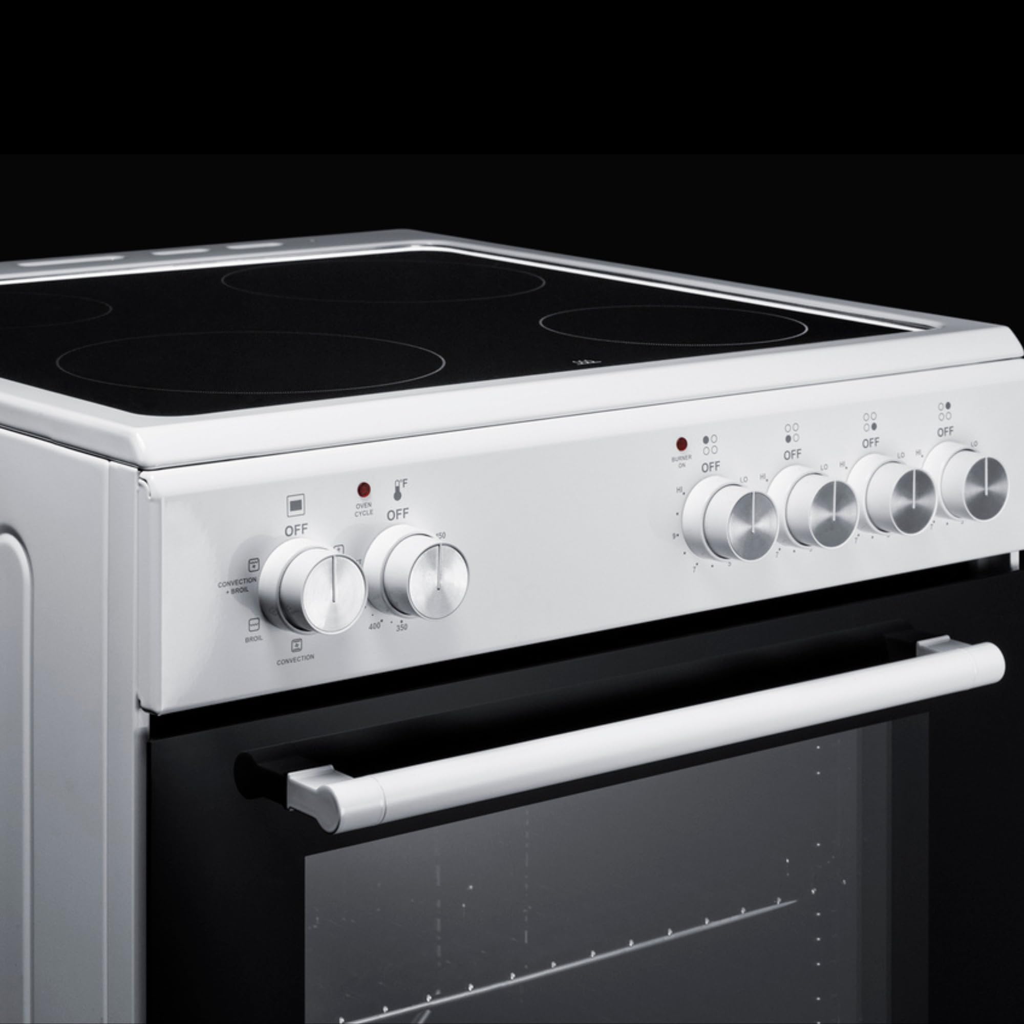Summit 24” Electric Smooth Top Range, Large 2.44 cu.ft. oven. ADA Compliant, White- REXT24W