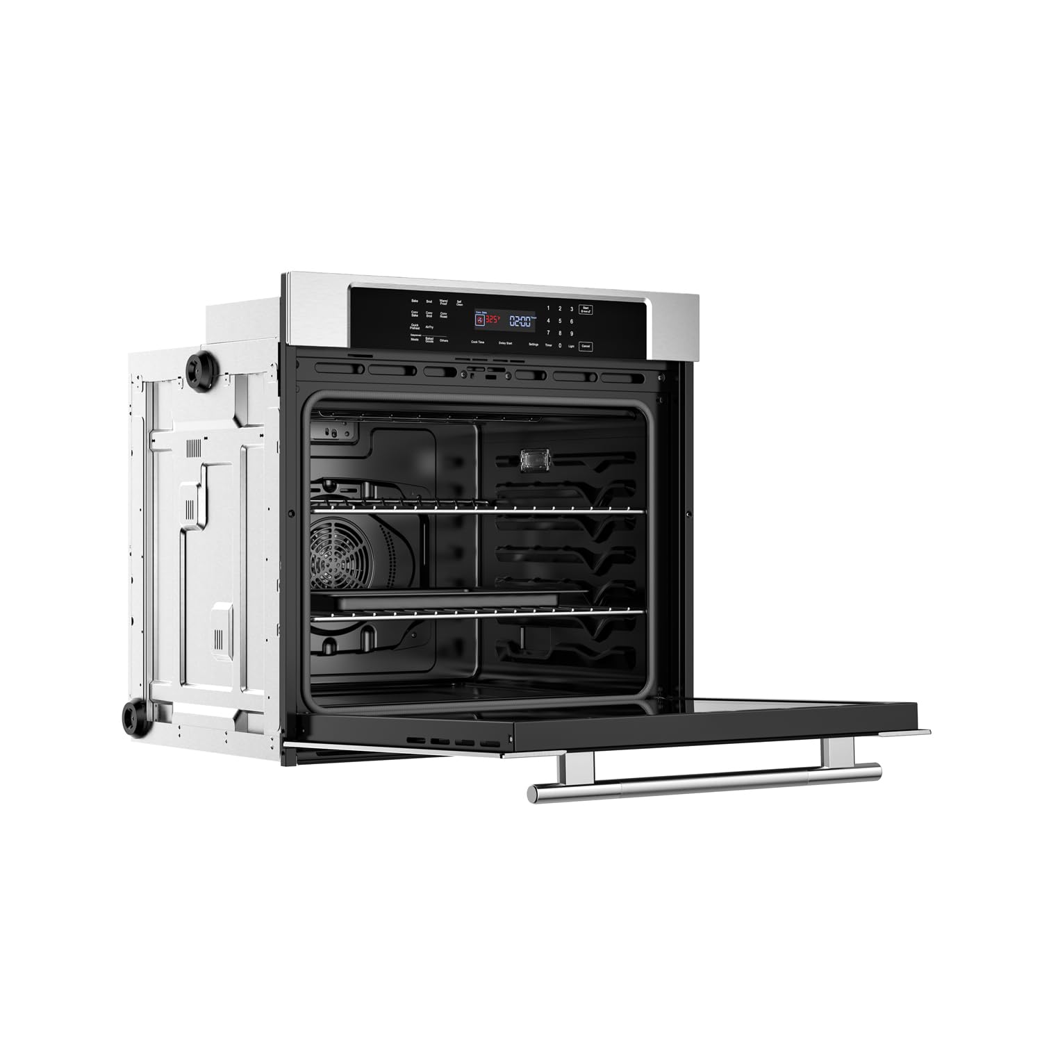 Empava 30" Electric Single Wall Oven Air Fryer Combo Convection Oven Built-in 10 Cooking Functions with LED Digital Display Convection Fan Touch Control in Stainless Steel EMPV-30WO04