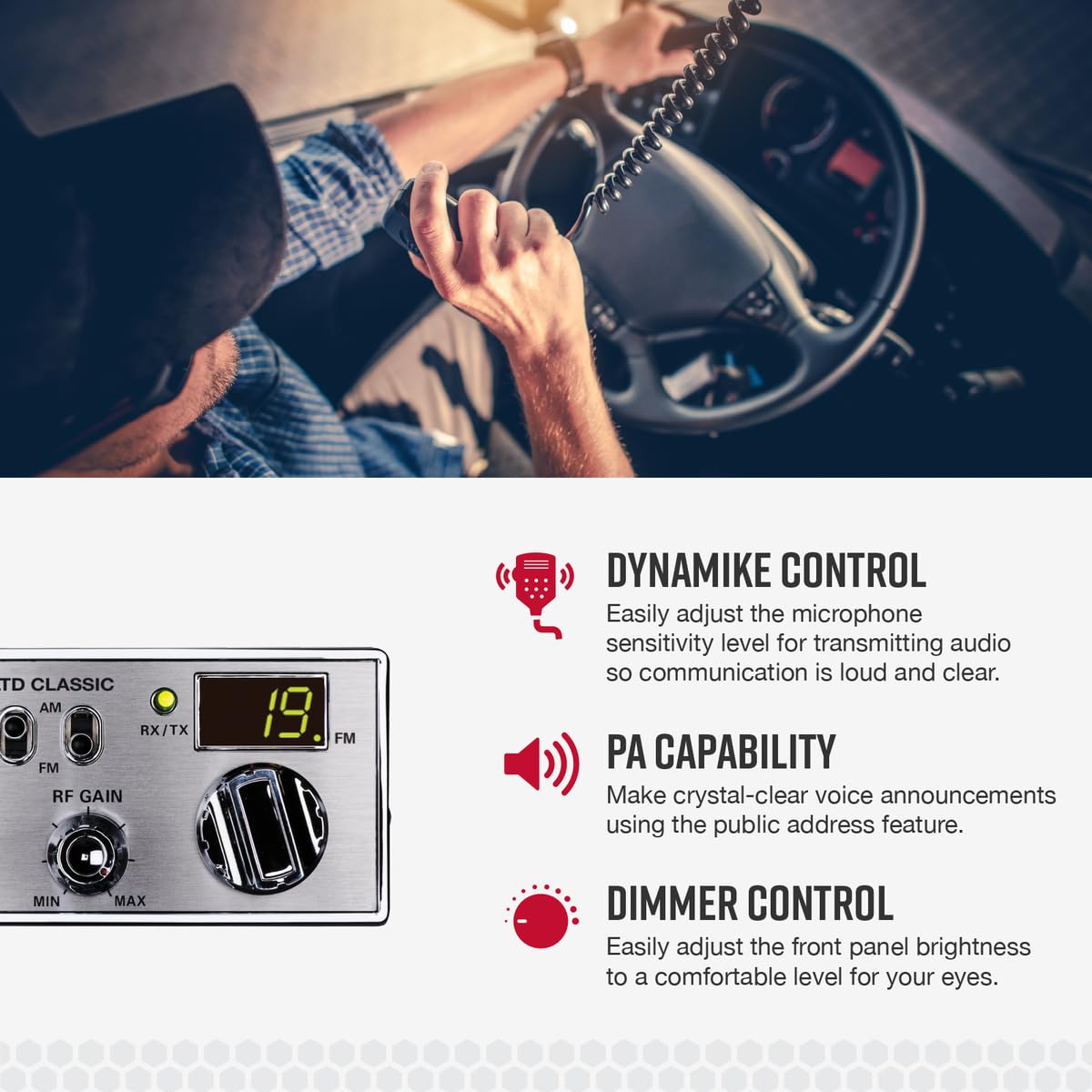 Cobra 29 LTD Classic AM/FM Professional CB Radio - Easy to Operate, Emergency Radio, Instant Channel 9, 4-Watt Output, Full 40 Channels, Adjustable Receiver and SWR Calibration, Black