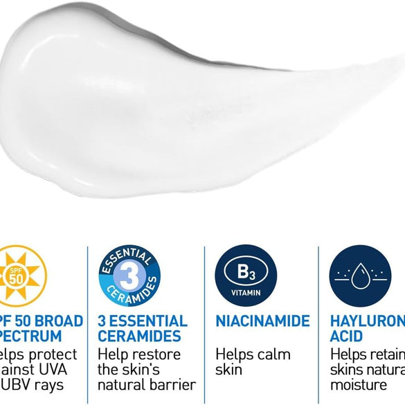 CeraVe AM Facial Moisturizing Lotion SPF50 for Normal to Dry Skin 52ml