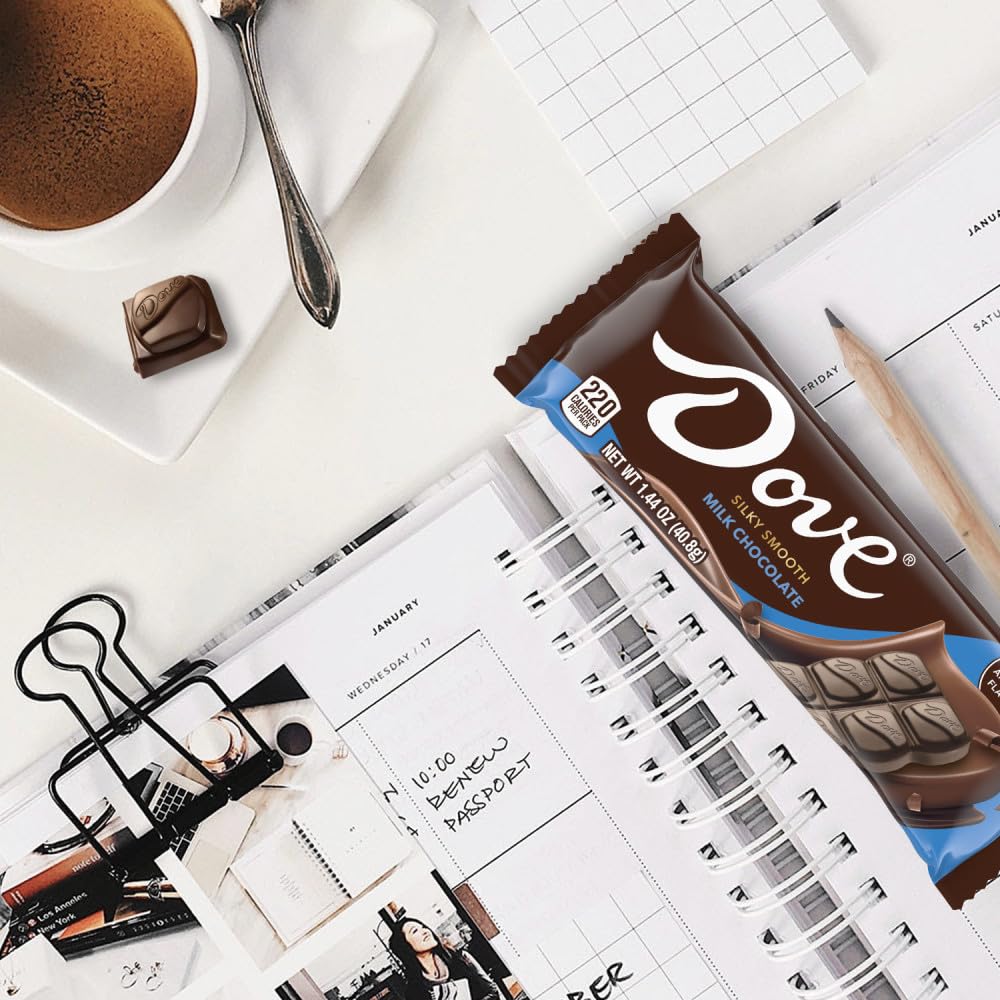 DOVE Dark Chocolate Candy Bars, Full Size Candy Bars, Suitable for Snacking, Parties, and Gift Baskets, 1.44 oz (Pack of 18)