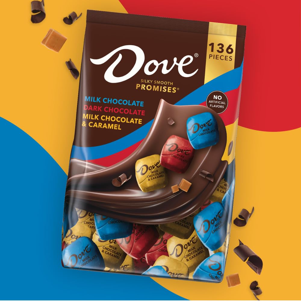 DOVE PROMISES Milk Chocolate Candy Individually Wrapped Bulk Pack (38.09 oz, 136 Piece) Bag