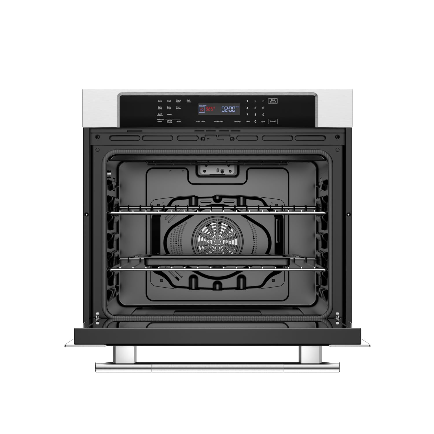 Empava 30" Electric Single Wall Oven Air Fryer Combo Convection Oven Built-in 10 Cooking Functions with LED Digital Display Convection Fan Touch Control in Stainless Steel EMPV-30WO04