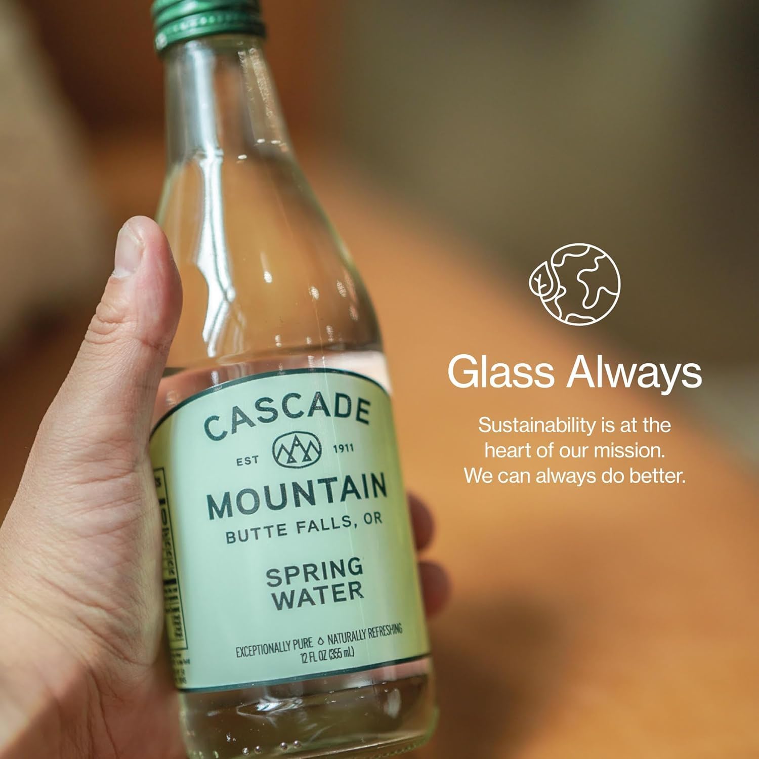 Cascade Mountain Mineral Water in Glass Bottle | 12oz (12 Pack) | 7.7 pH Balanced, Purified, Natural Spring Bottled Drinking Water – Elevate Your Hydration (12 Fl Oz (Pack of 12), Spring Water NEW!)