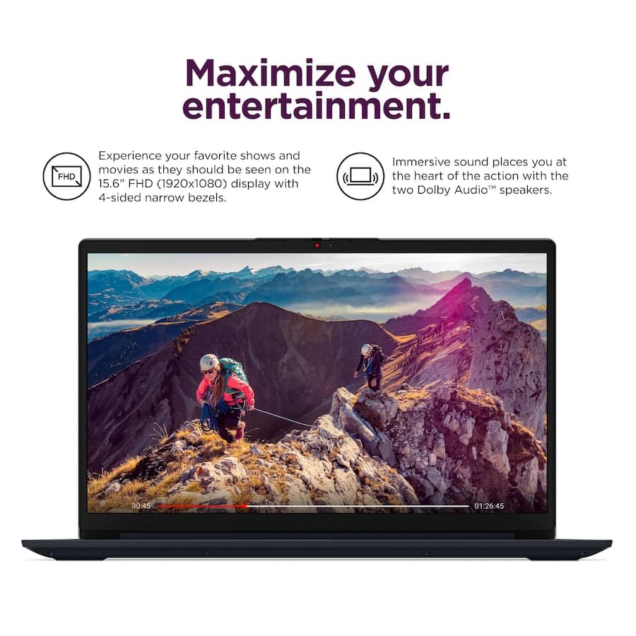 Lenovo IdeaPad 3i Chromebook, 15.6” FHD Display, Intel Celeron N4500, 8GB RAM, 64GB eMMC, 1920x1080 px, 720p Camera, Chrome OS, Abyss Blue