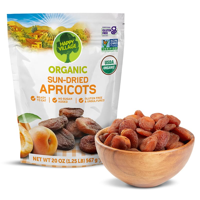Happy Village Organic Whole Dried Strawberries, 18 OZ Resealable Pack- Soft & Juicy, Kosher, Non-GMO, No Refined Sugar, Apple Juice Infused Dried Strawberry