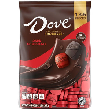 DOVE PROMISES Milk Chocolate Candy Individually Wrapped Bulk Pack (38.09 oz, 136 Piece) Bag