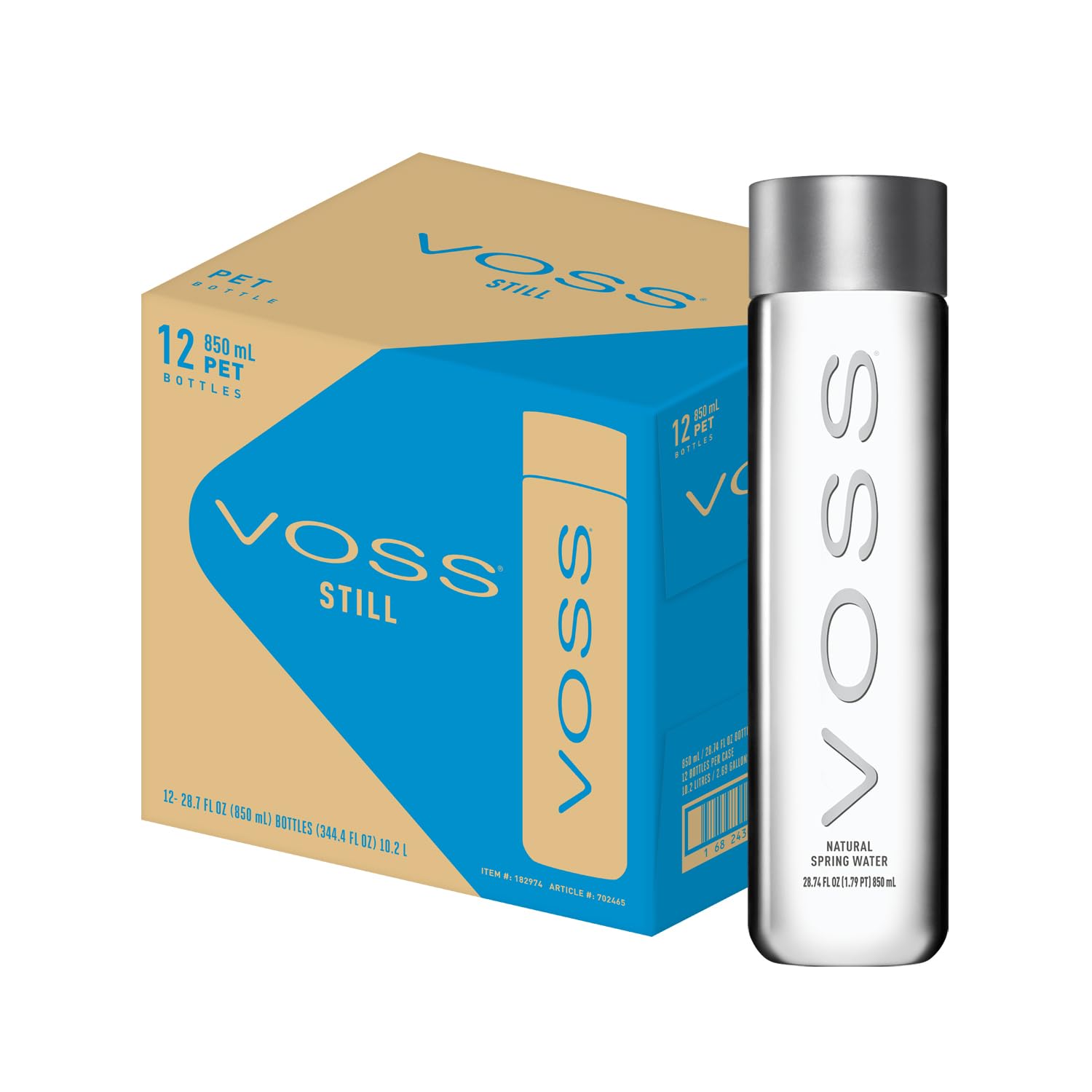 VOSS Premium Still Bottled Natural Water - BPA-Free - High Grade PET - Recyclable Plastic - Pure Drinking Water with Unique & Iconic Bottle Design - 24 Pack