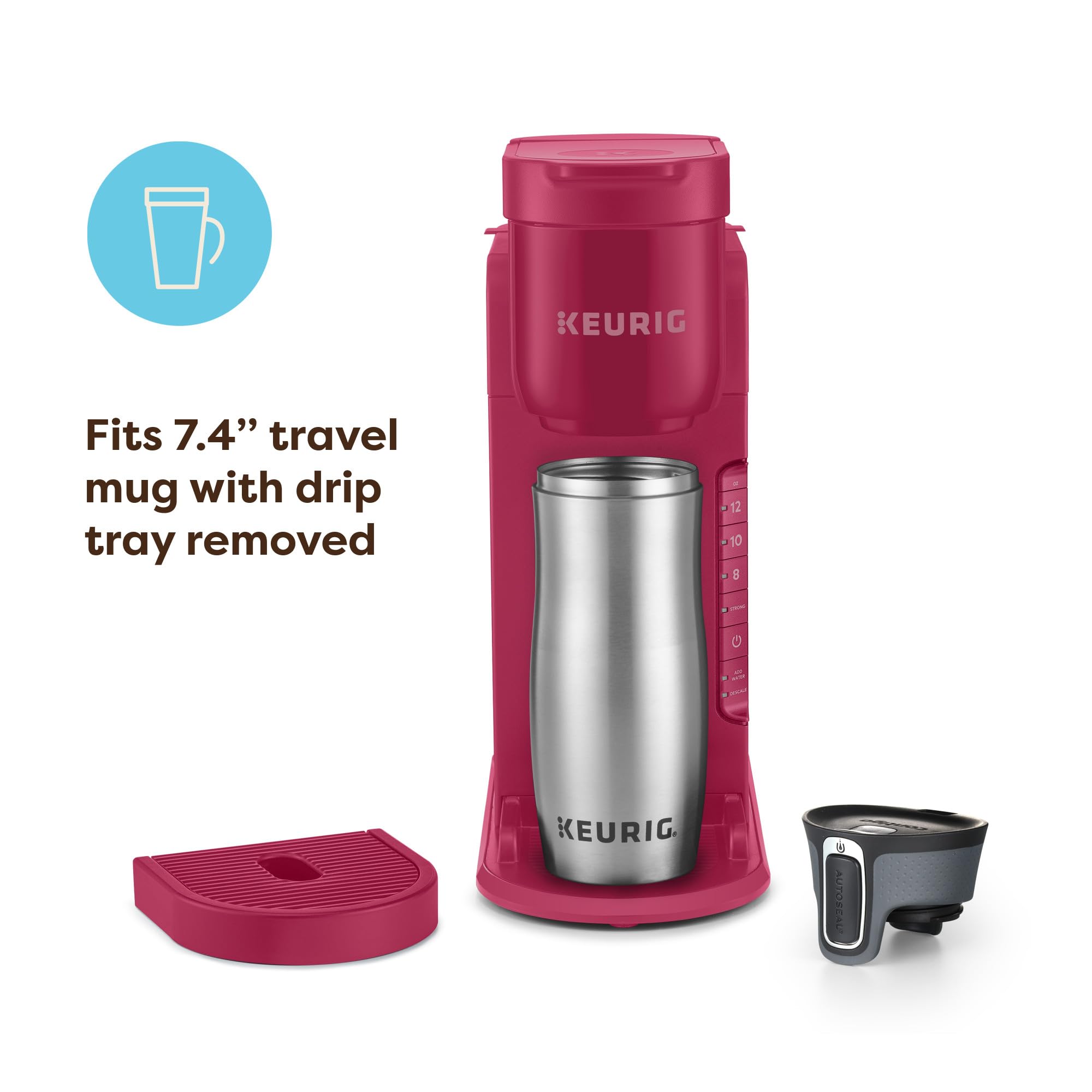 Keurig K-Express Single Serve K-Cup Pod Coffee Maker, 3 Brew Sizes, Strong Button Feature, 42oz Removable Reservoir, Warm Stone