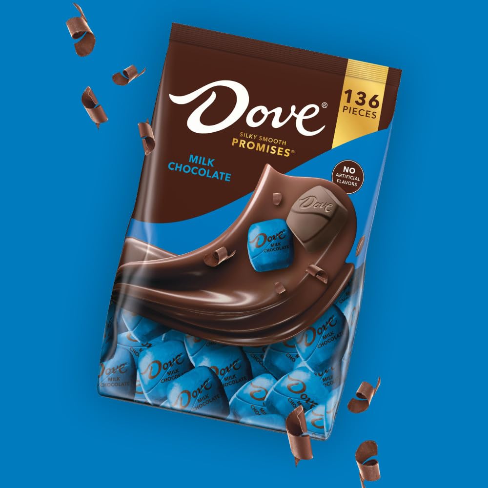 DOVE PROMISES Milk Chocolate Candy Individually Wrapped Bulk Pack (38.09 oz, 136 Piece) Bag