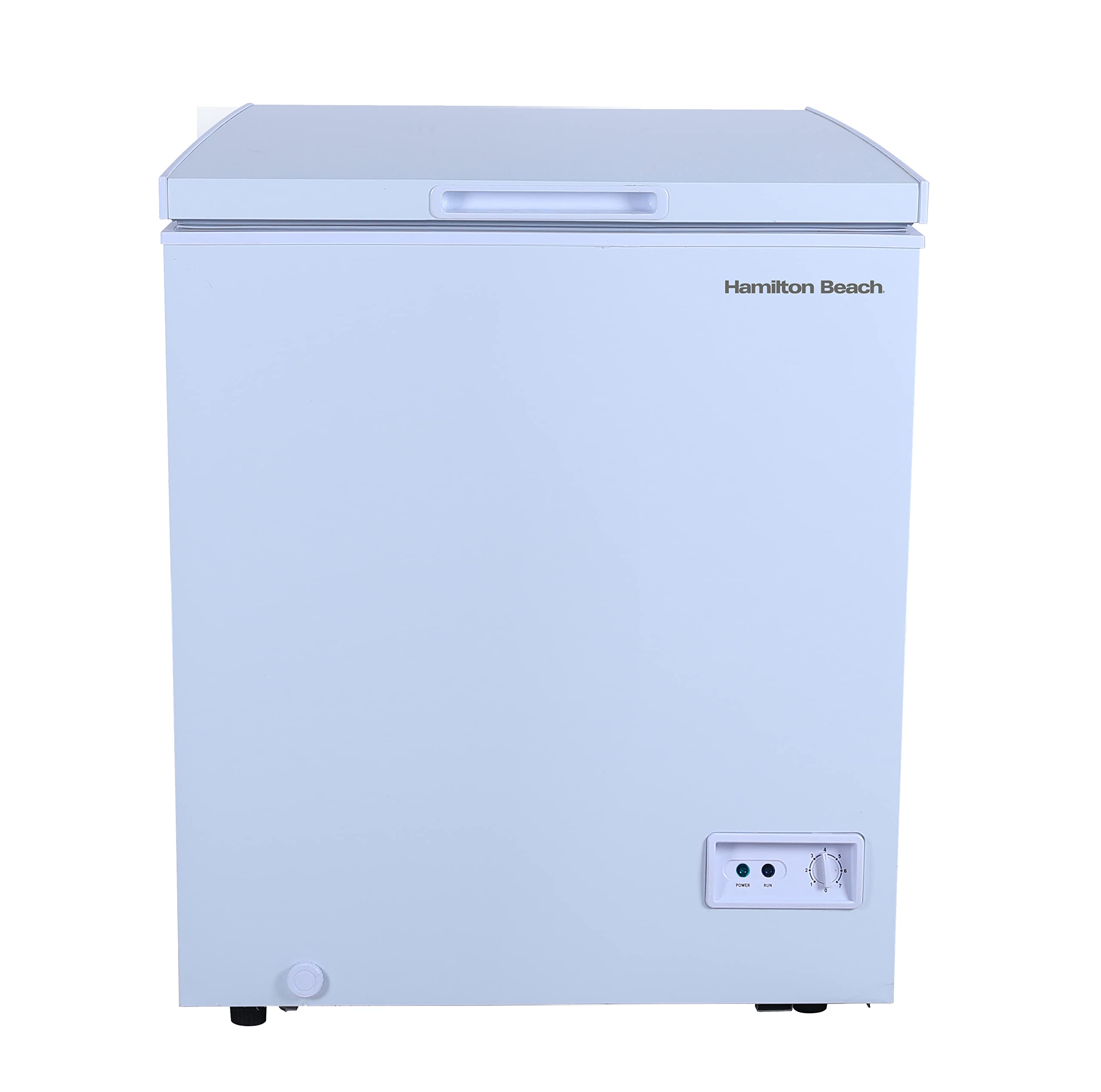 Hamilton Beach HBFRF2129 21 cu ft Double Door LID Garage-Ready Chest Freezer-White, Vinyl-Coated Baskets, Space-Saving Flat Back, Stay-Open, Front-Access Drain, for Storage, Hunting, Large Family