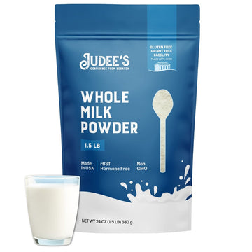 Judee's Gluten Free Whole Milk Powder - Versatile Powdered Milk for Baking - Shelf Stable Dry Mix for Long-Term Storage - 40 oz, Pack of 1