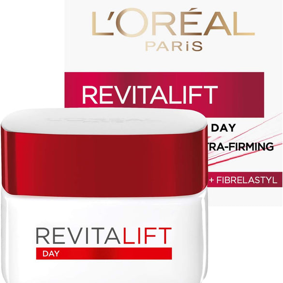 L’Oréal Paris Revitalift Moisturizing Day Cream with Pro-retinol & Fibrelastyl - Anti-Wrinkle + Enhanced Elasticity, 50ML