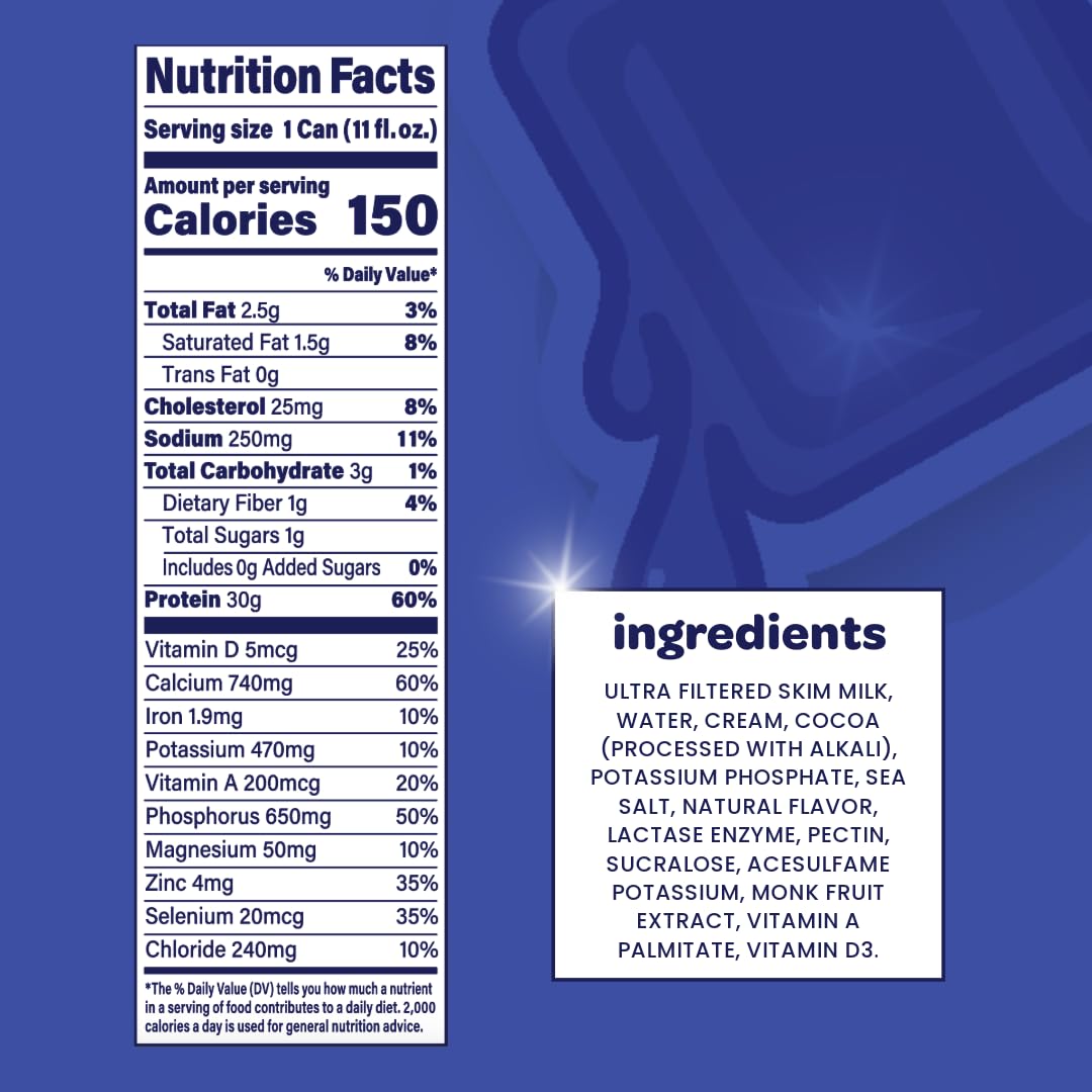 Nurri - 30g Protein Ultra Filtered Milk Shake – Chocolate - Lactose Free, Low Sugar, 150 Calories, 10 Vitamins and Minerals - 11 fl oz, 10 Cans