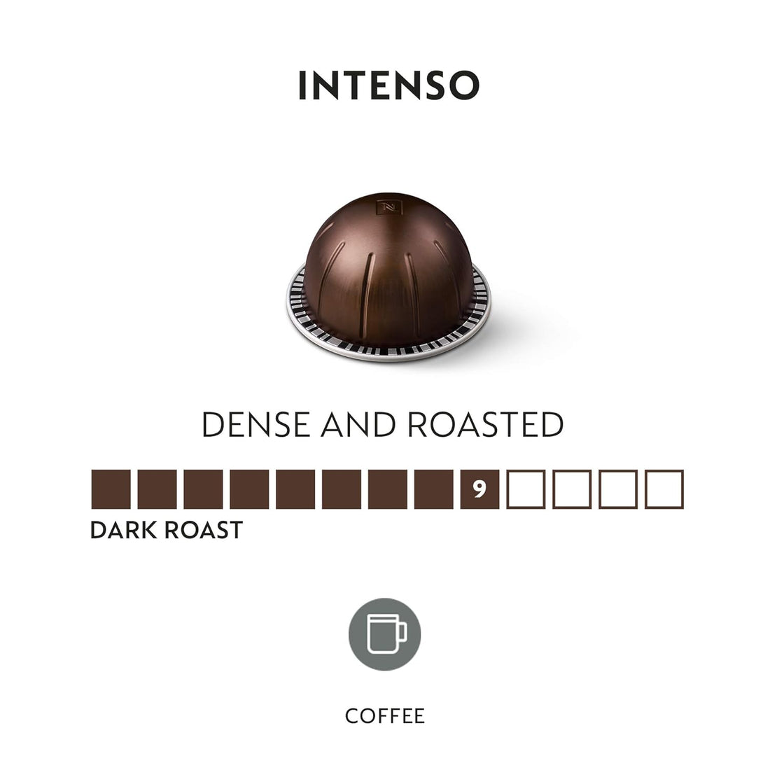 Nespresso Capsules Vertuo, Intenso, Dark Roast Coffee, 30-Count Coffee Pods, Brews 7.8oz