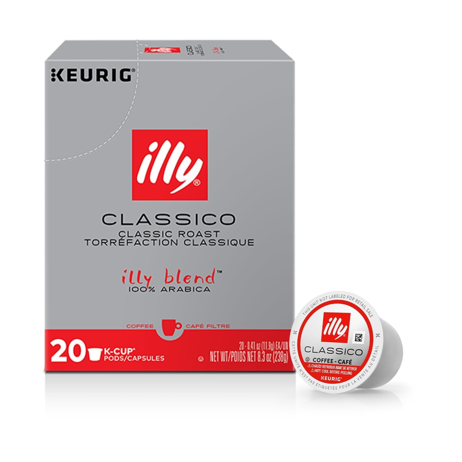 Illy Coffee K Cups - Pods For Keurig Machines – Classico Roast - Caramel, Orange Blossom & Jasmine - Mild, Flavorful & Balanced Flavor - No Preservatives – 32 Count