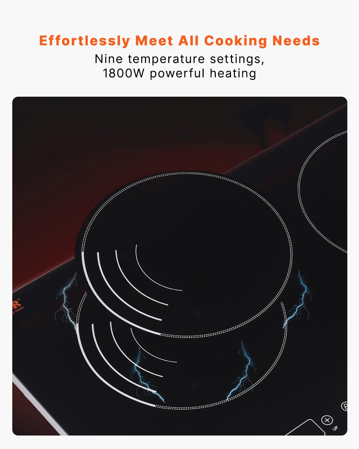 VEVOR Built-in Induction Electric Stove Top 30 Inch,5 Burners Electric Cooktop,9 Power Levels & Sensor Touch Control,Easy to Clean Ceramic Glass Surface,Child Safety Lock,240V