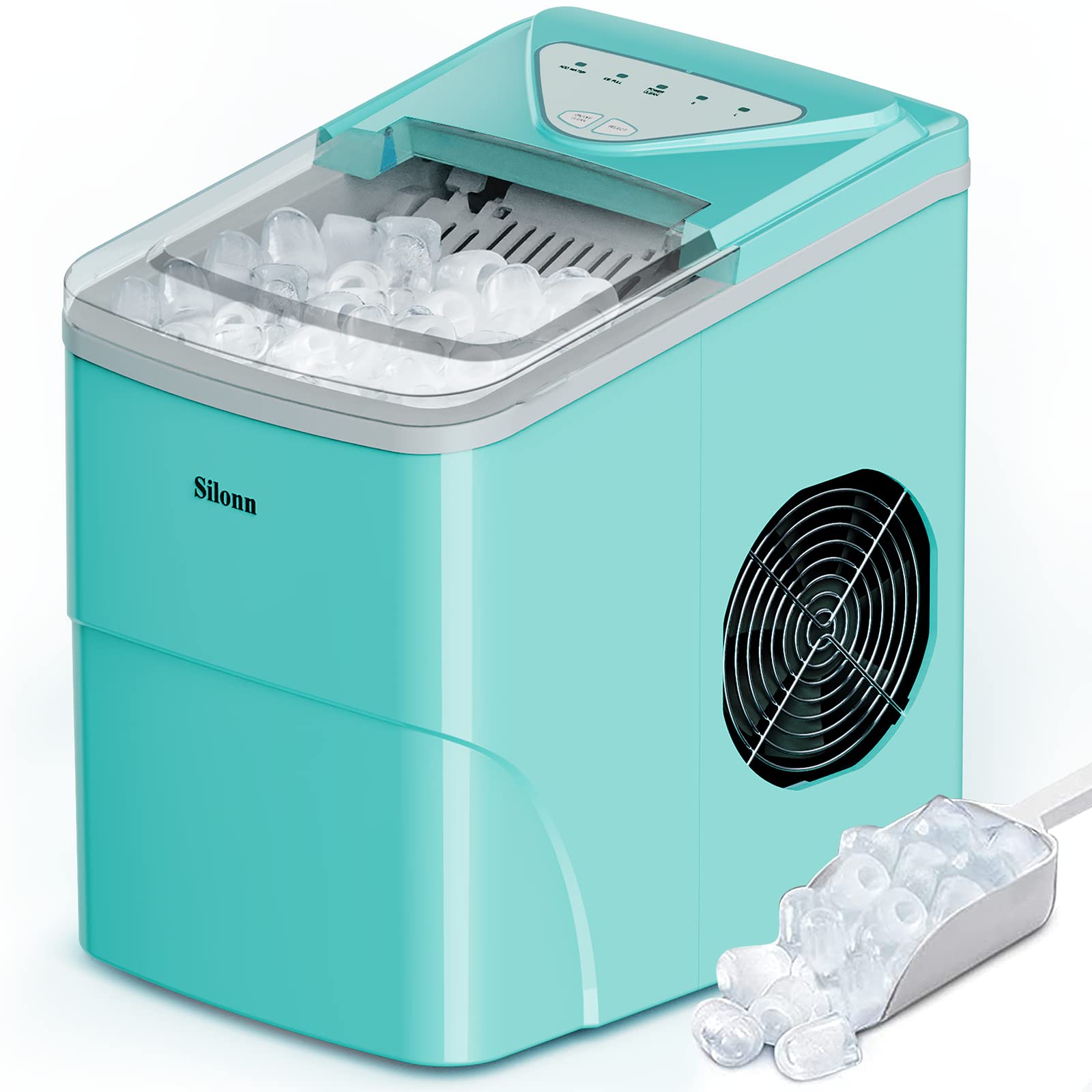 Nugget Ice Maker Countertop, Silonn Chewable Pellet Ice Machine with Self-Cleanin Function, 36lbs/24H Portable Ice Makers for Home Kitchen Officce, Black