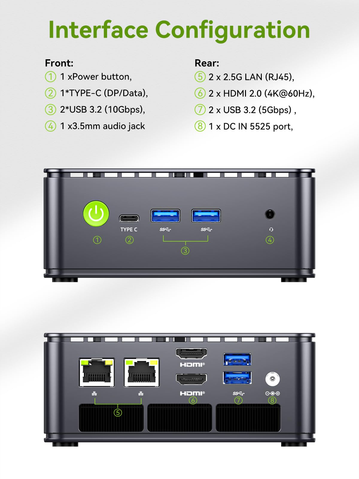 GMKtec G3 Pro Mini PC, Intel Core i3-10110U (Beats 4300U/N150) 16GB DDR4 (Dual Channel) 512GB PCIe M.2 SSD, Desktop Computer 4K Dual HDMI/USB3.2/WiFi 6/BT5.2/2.5GbE for Office, Business