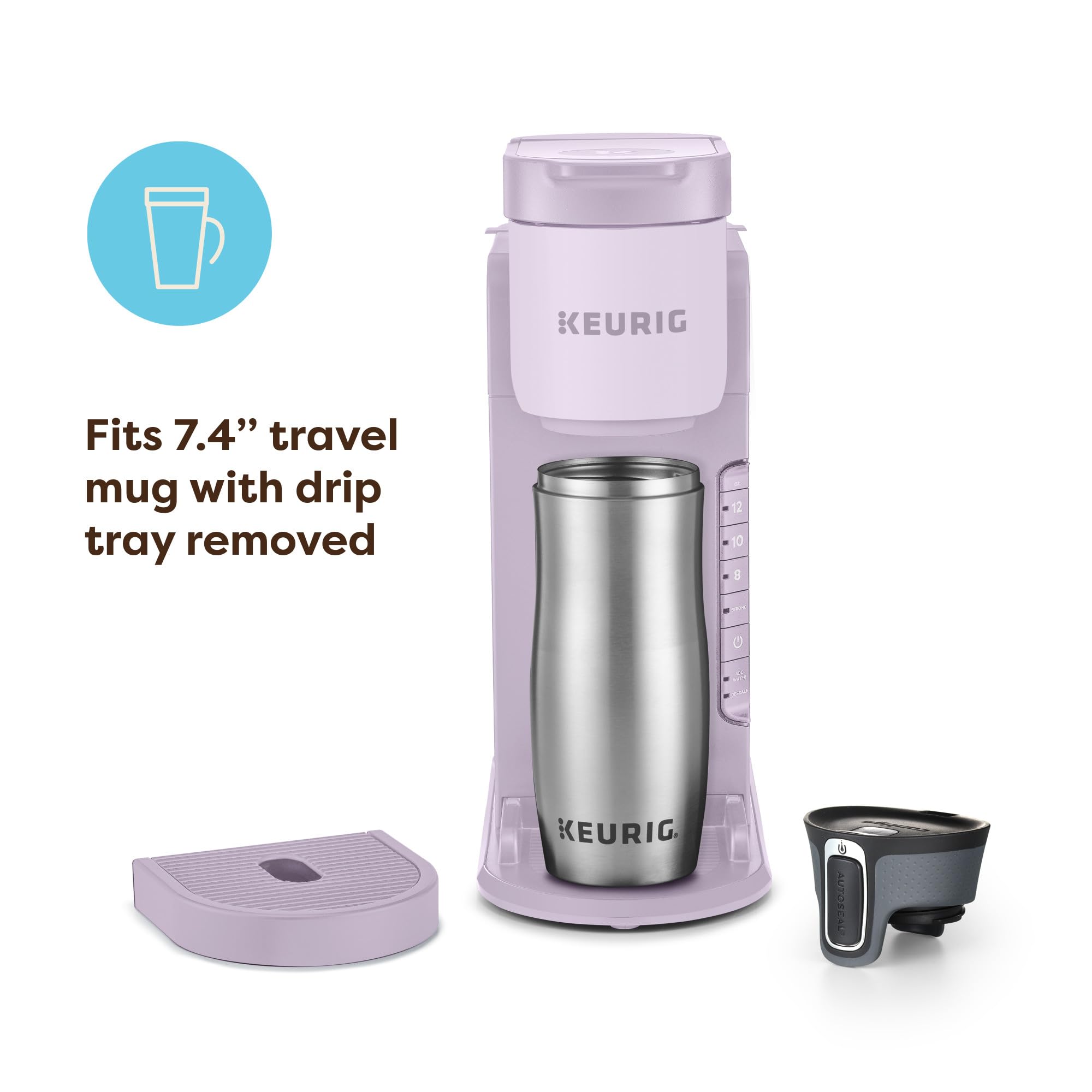 Keurig K-Express Single Serve K-Cup Pod Coffee Maker, 3 Brew Sizes, Strong Button Feature, 42oz Removable Reservoir, Warm Stone