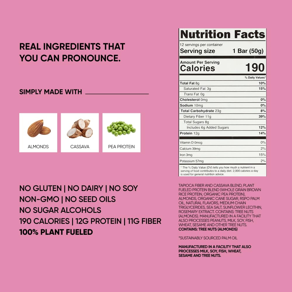 TRUBAR Vegan Protein Bars - Soy Free, Dairy Free, Gluten Free Protein Bars - No Sugar Alcohols - Non-GMO - 12g of Protein - It's Mint To Be Chip - 12 Count