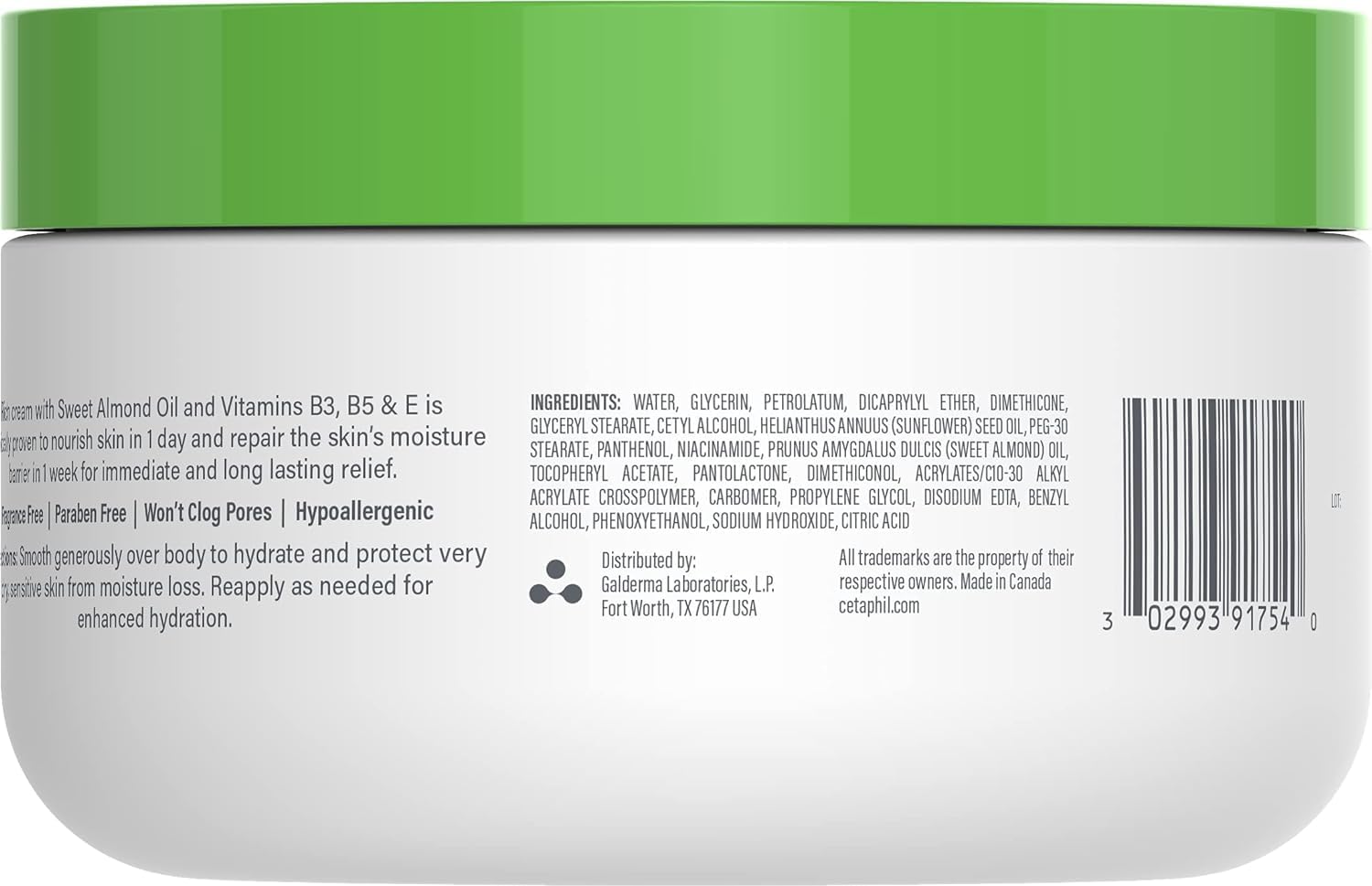 Cetaphil Moisturizing Cream, Face & Body Moisturizer for Men & Women, Dry to Very Dry and Sensitive Skin, Unscented, 453g