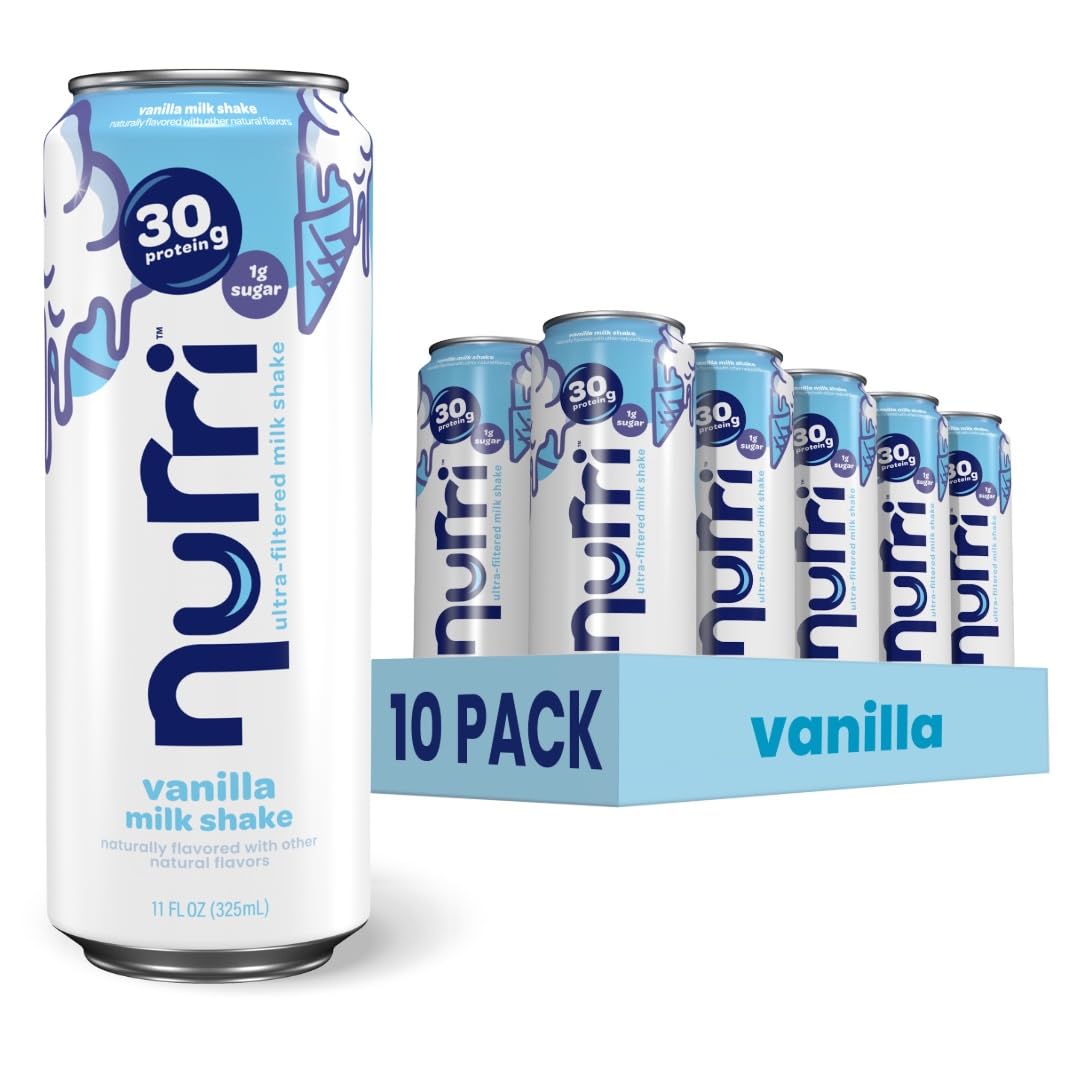 Nurri - 30g Protein Ultra Filtered Milk Shake – Chocolate - Lactose Free, Low Sugar, 150 Calories, 10 Vitamins and Minerals - 11 fl oz, 10 Cans