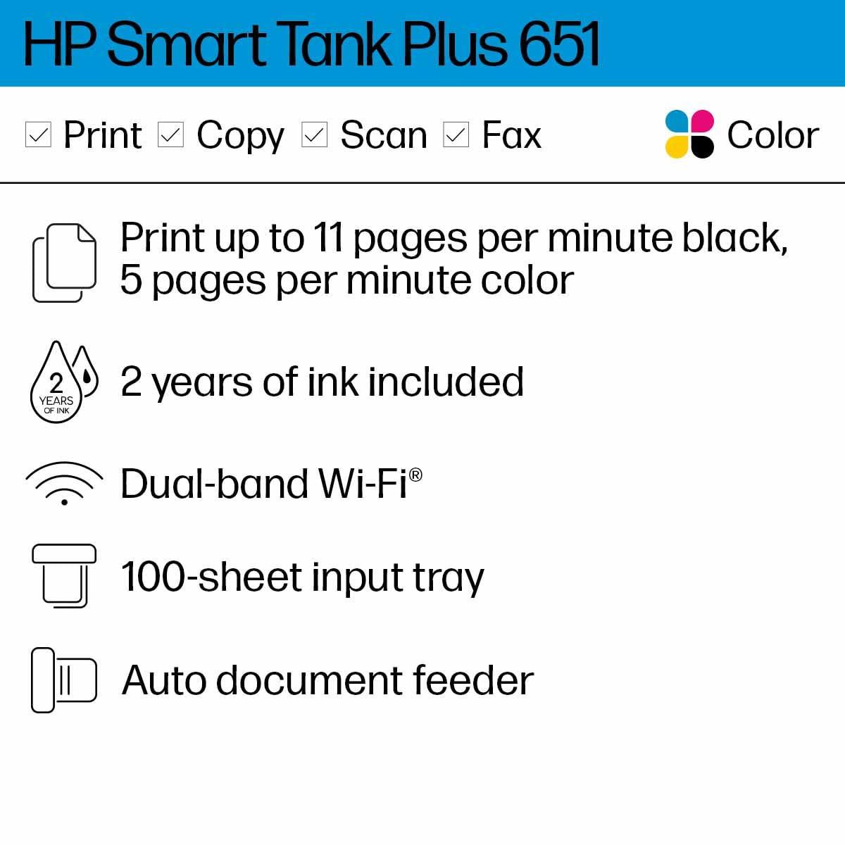 HP Smart Tank Plus 570 Wireless All-in-One Ink Tank Printer with up to 2 Years of Ink Included (5HX14A)