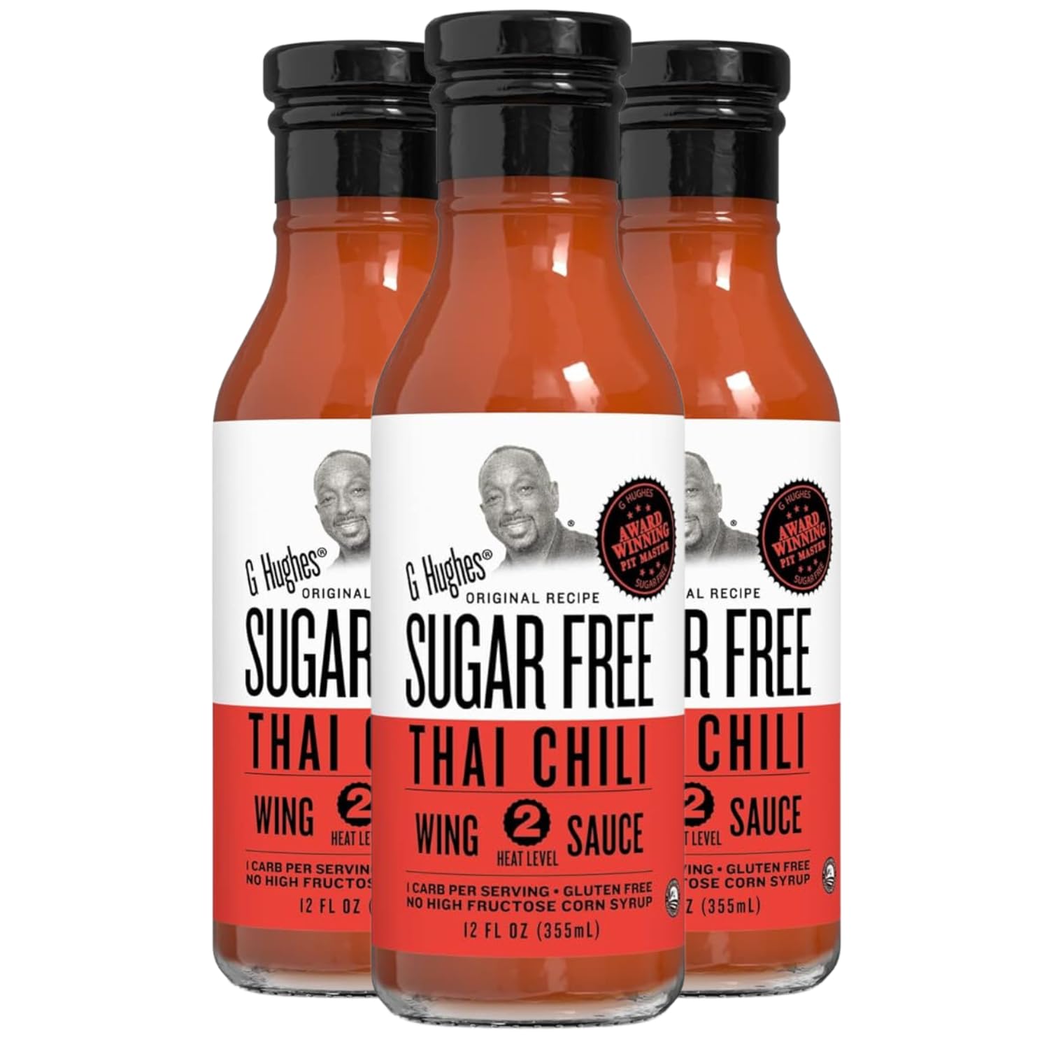 G Hughes Sugar Free, Mango Habanero Wing Sauce - Gluten Free Hot Sauce, Sugar Free Sauces, Habanero Hot Sauce, BBQ Sauces, No High Fructose, No Sugar - 12 Oz. (3-Pack)