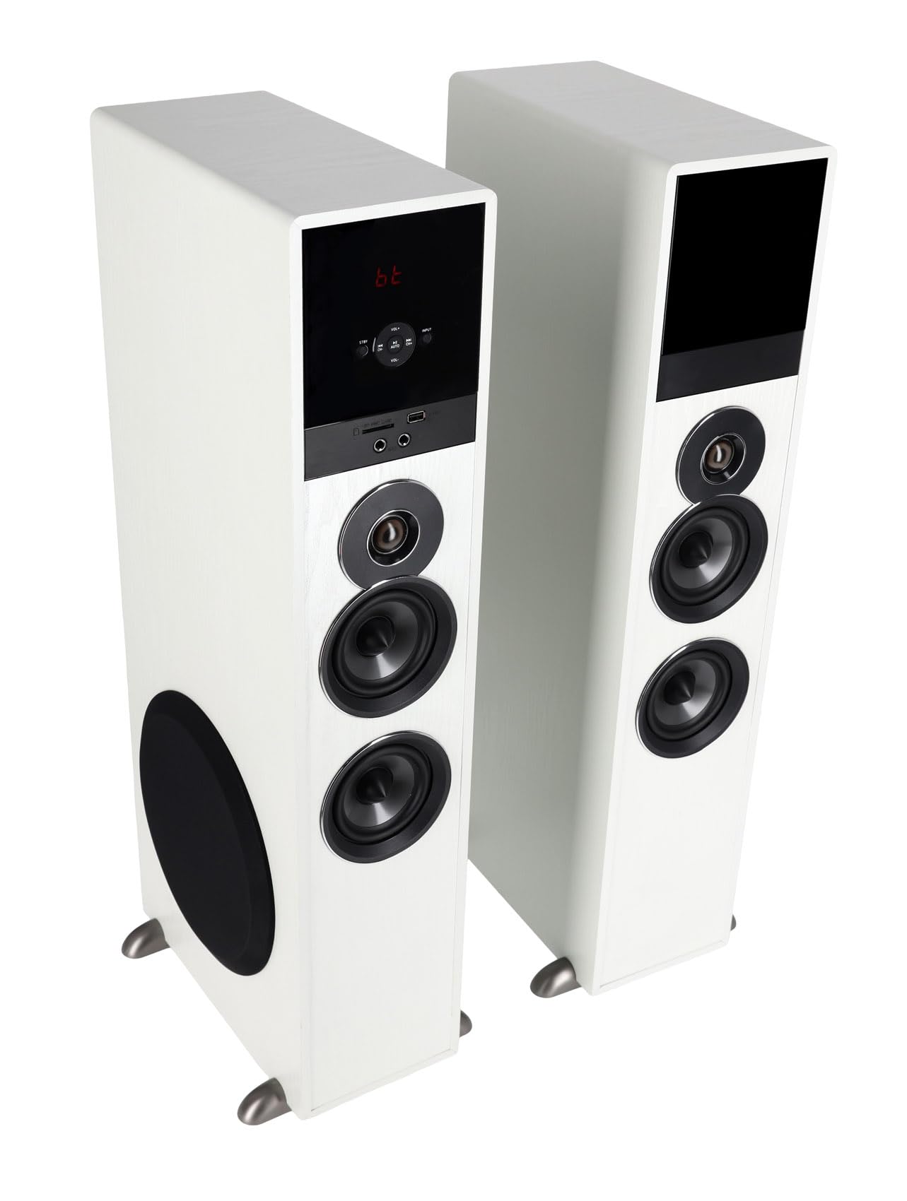 Rockville TM80D Powered Home Theater Tower Speaker System, Dark Wood, 800W, 8" Subwoofers, Bluetooth, USB/SD Playback, FM Radio, Remote Control, Karaoke Ready, Perfect for Home Entertainment