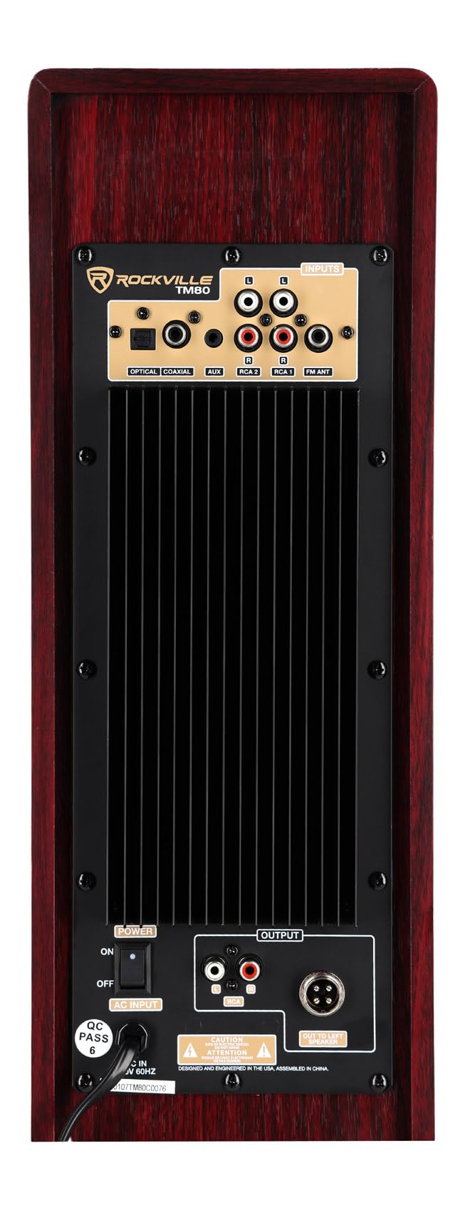 Rockville TM80D Powered Home Theater Tower Speaker System, Dark Wood, 800W, 8" Subwoofers, Bluetooth, USB/SD Playback, FM Radio, Remote Control, Karaoke Ready, Perfect for Home Entertainment