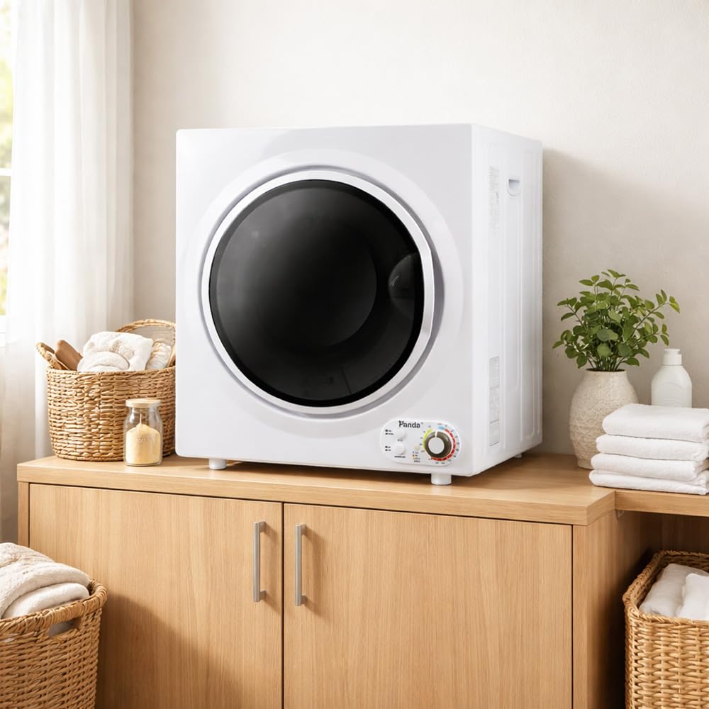 Panda Compact Dryer 13.2 lbs Load Volume 110V 1500W Portable Clothes Dryer 3.5 cu.ft. Stainless Steel Tub, 4 Drying Modes