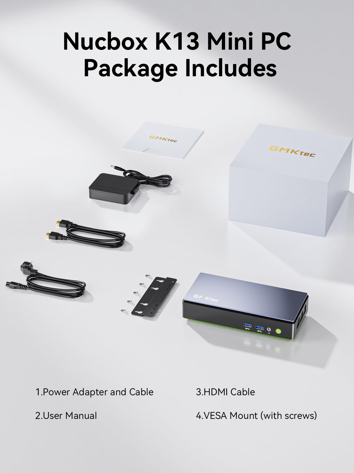 GMKtec G3 Pro Mini PC, Intel Core i3-10110U (Beats 4300U/N150) 16GB DDR4 (Dual Channel) 512GB PCIe M.2 SSD, Desktop Computer 4K Dual HDMI/USB3.2/WiFi 6/BT5.2/2.5GbE for Office, Business