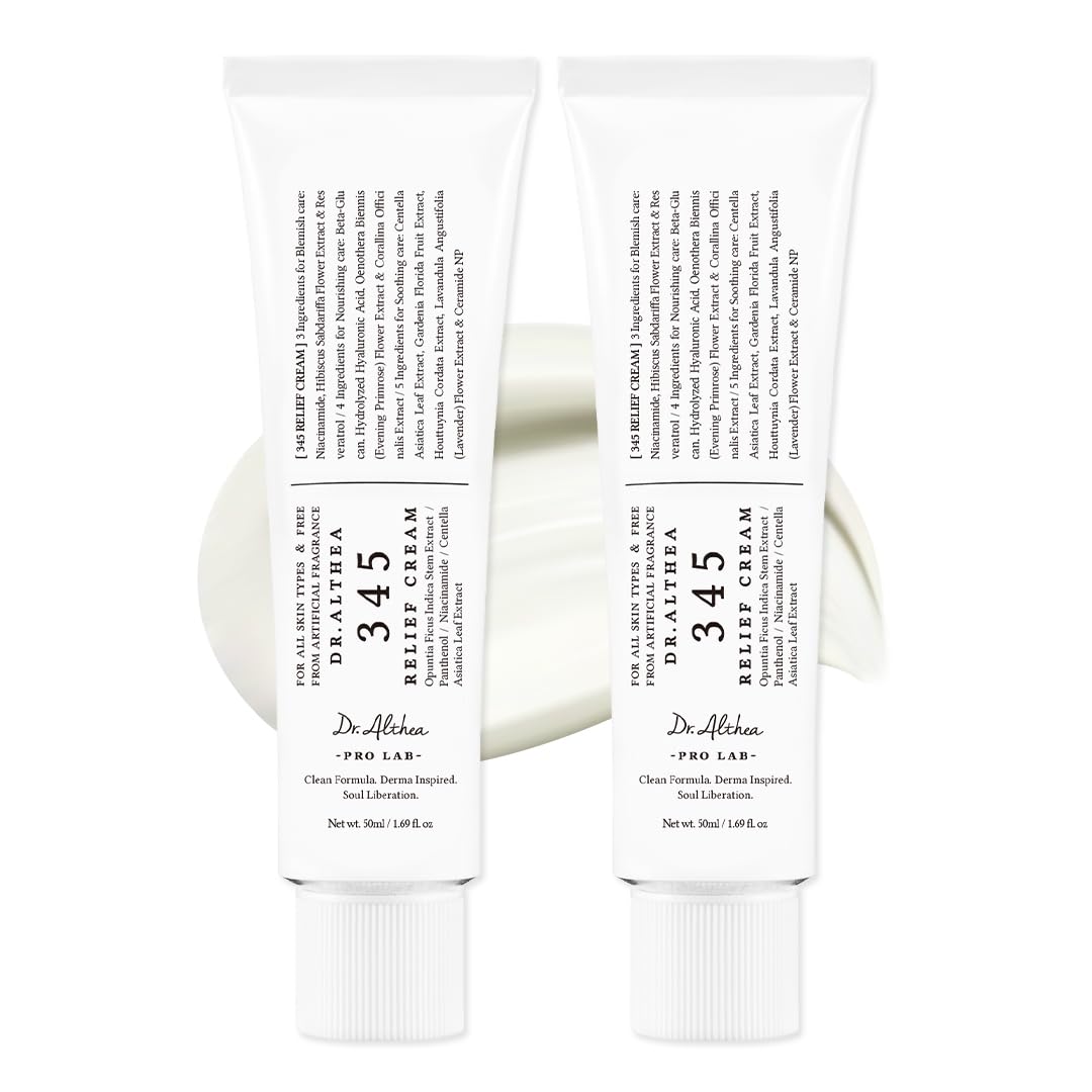 Dr.Althea 345 Relief Cream | Moisturizer for Soothing Recovery and Blemish Care with PDRN & Niacinamide | Korean Vegan Skin Care for All Skin Types, 1.69 Fl Oz (Ver.2 - Pack of 1)