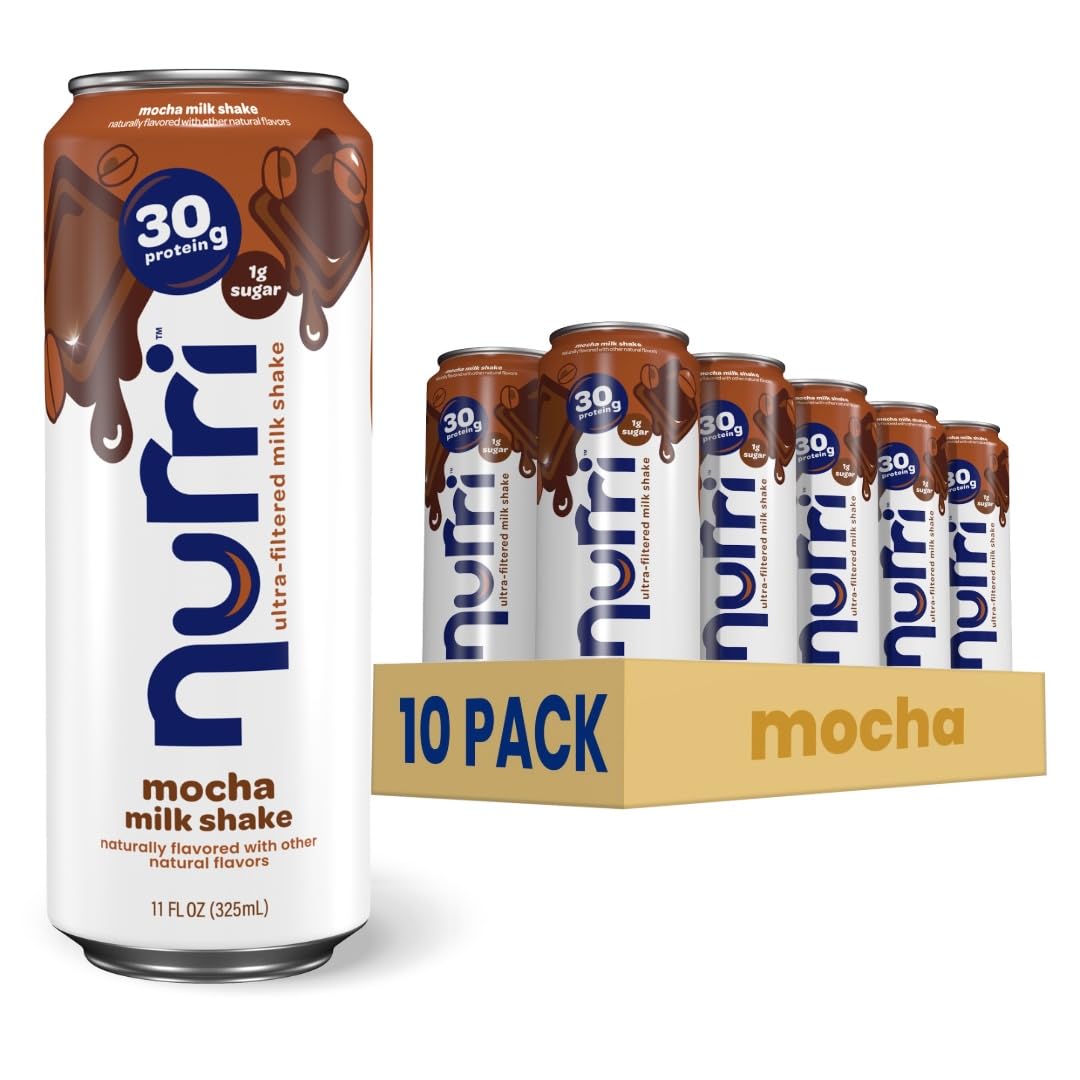 Nurri - 30g Protein Ultra Filtered Milk Shake – Chocolate - Lactose Free, Low Sugar, 150 Calories, 10 Vitamins and Minerals - 11 fl oz, 10 Cans